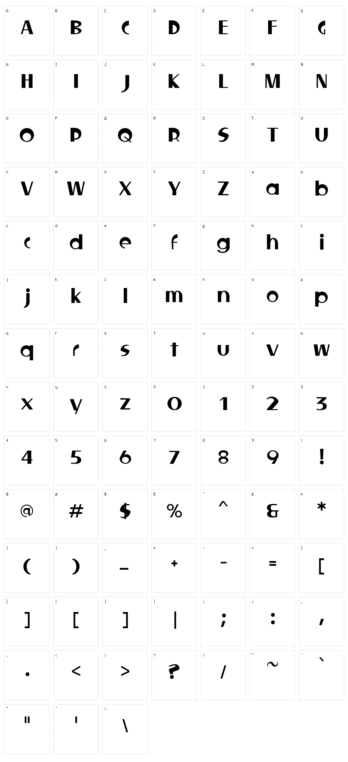 Locked Window Character Set