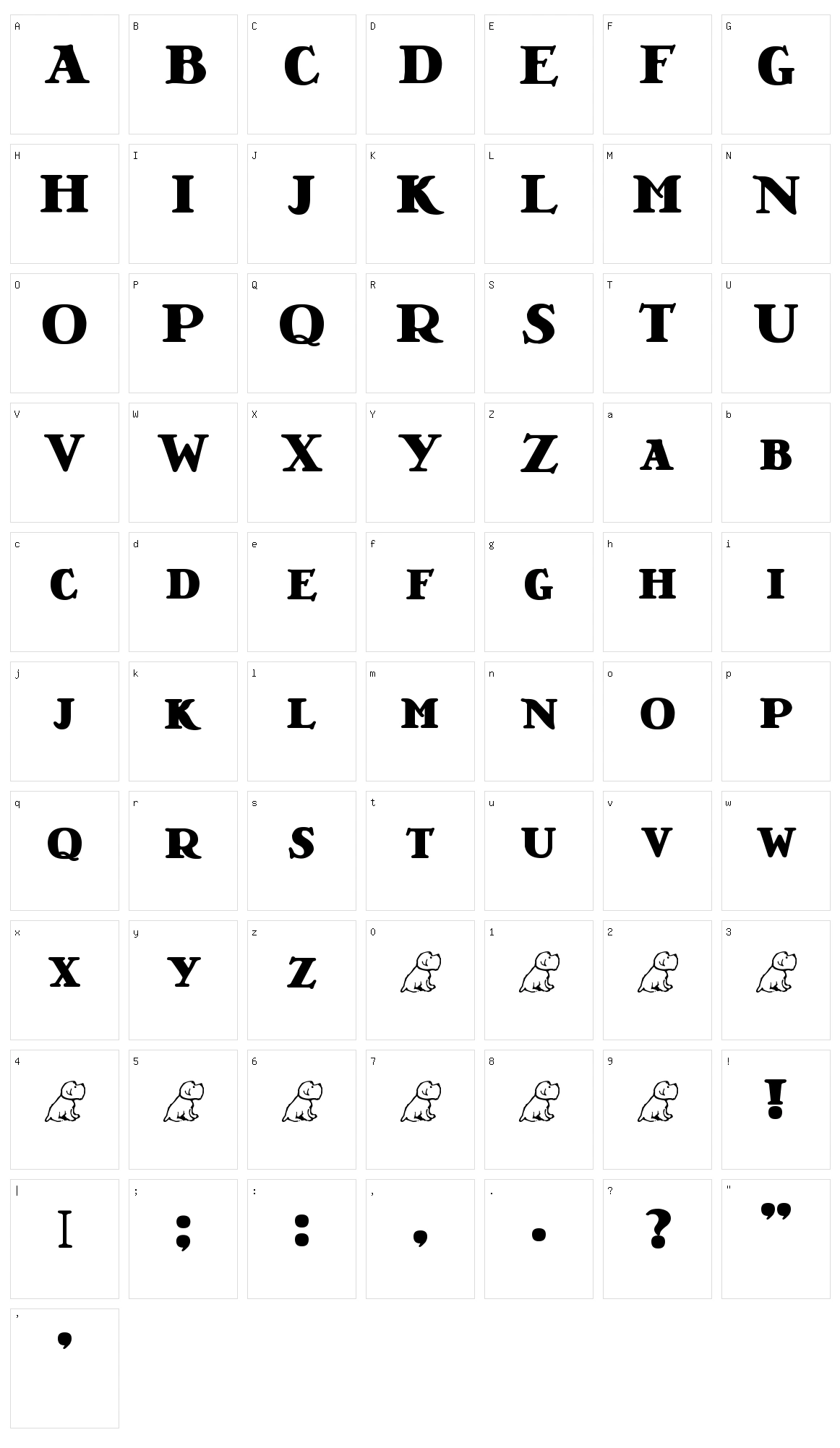 LRT Nutshell Library Character Set