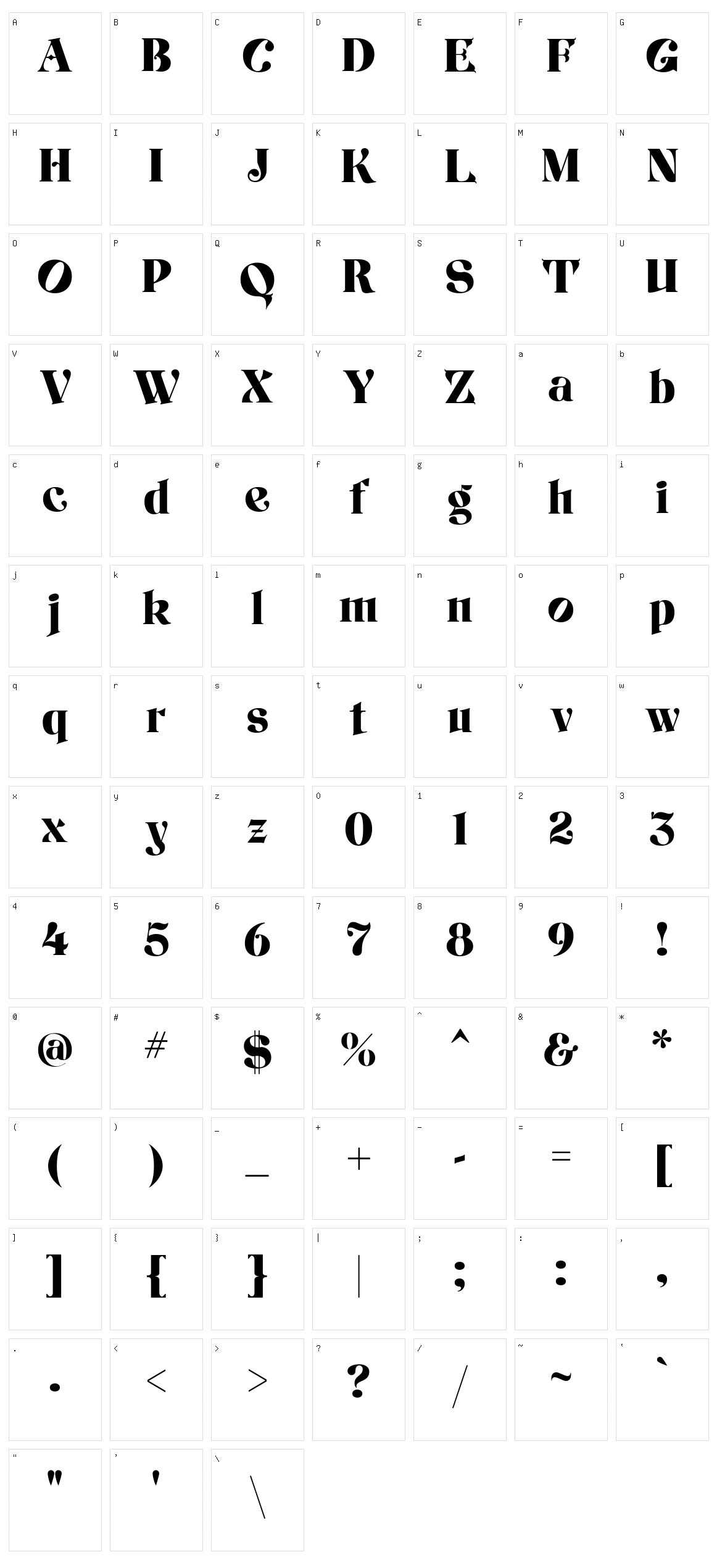 LT Glockenspiel Character Set