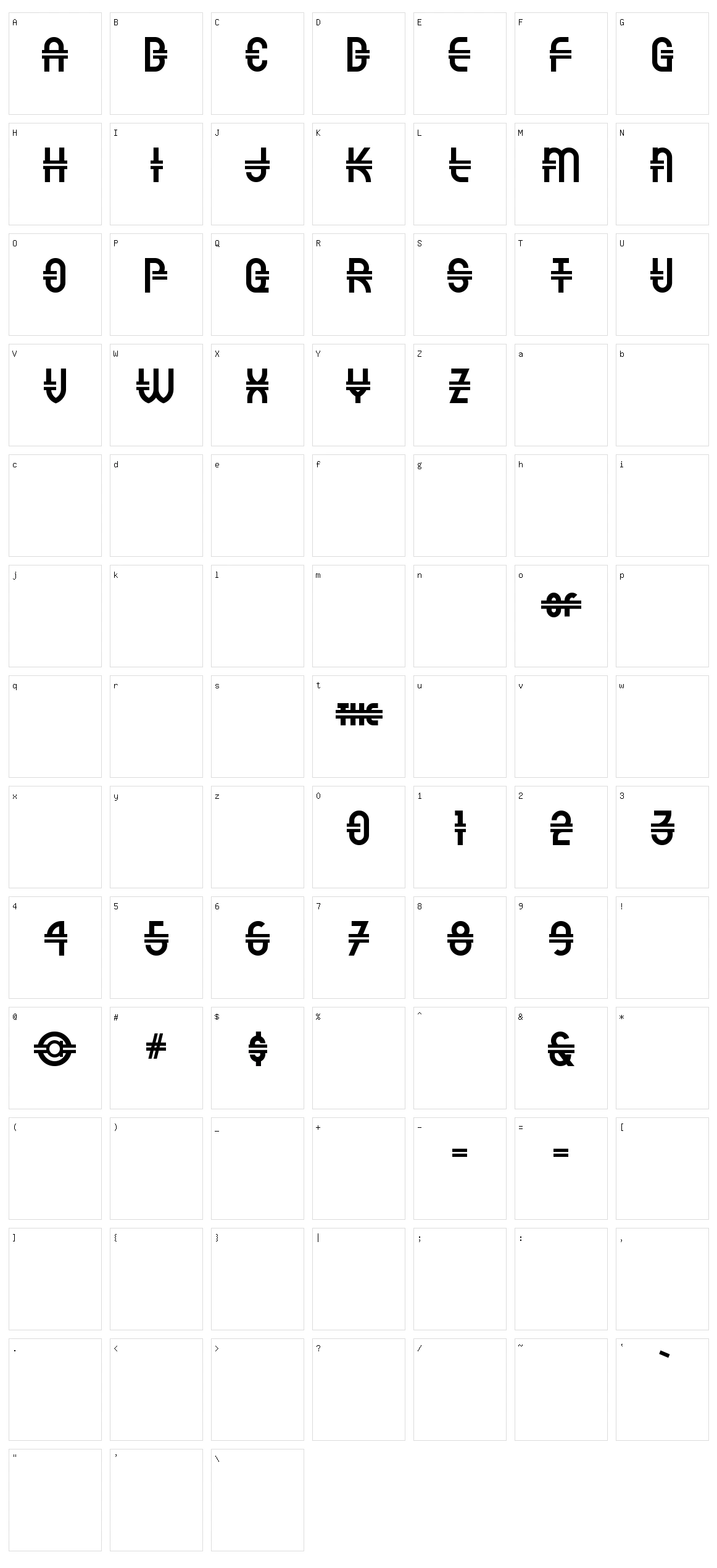 Luncheonette Character Set