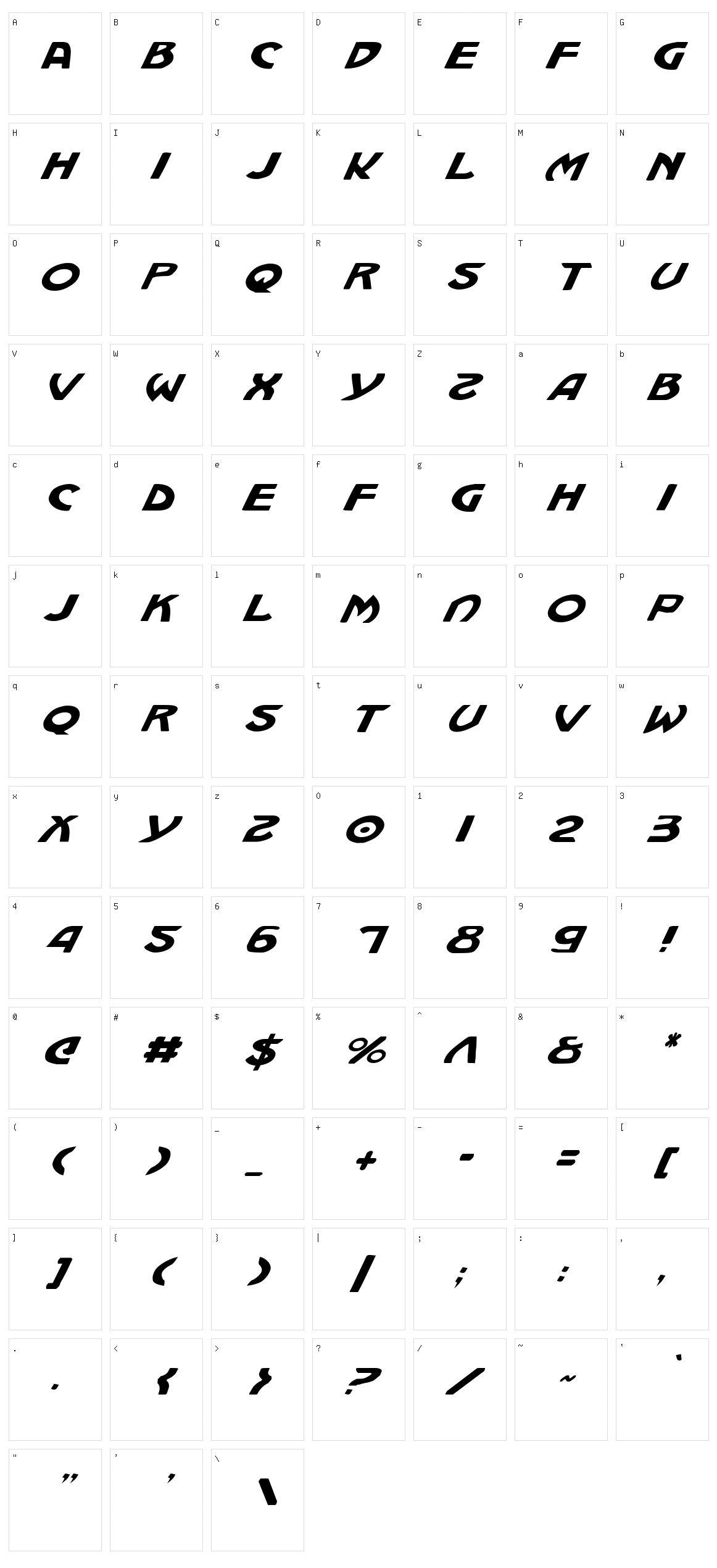 Machiavelli Character Set