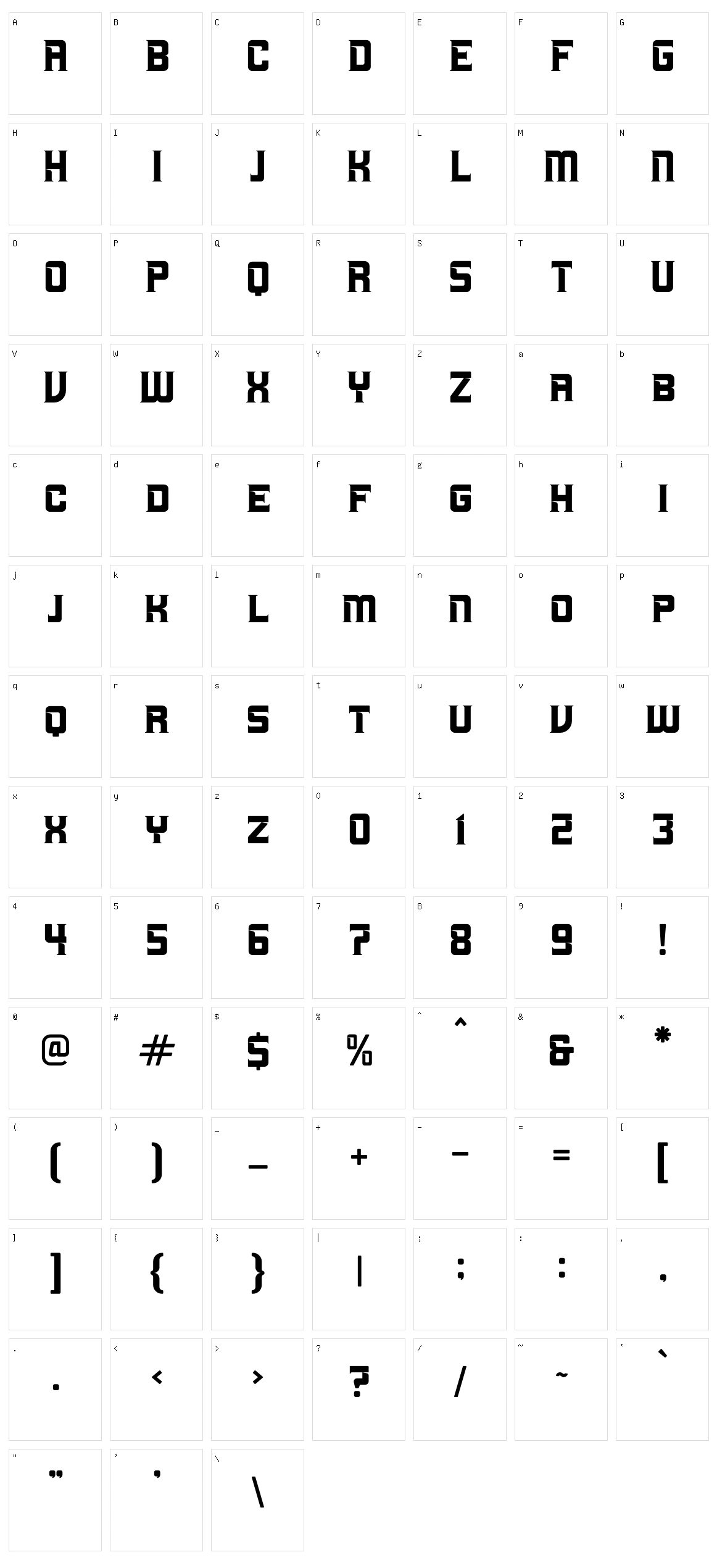 Machine Character Set