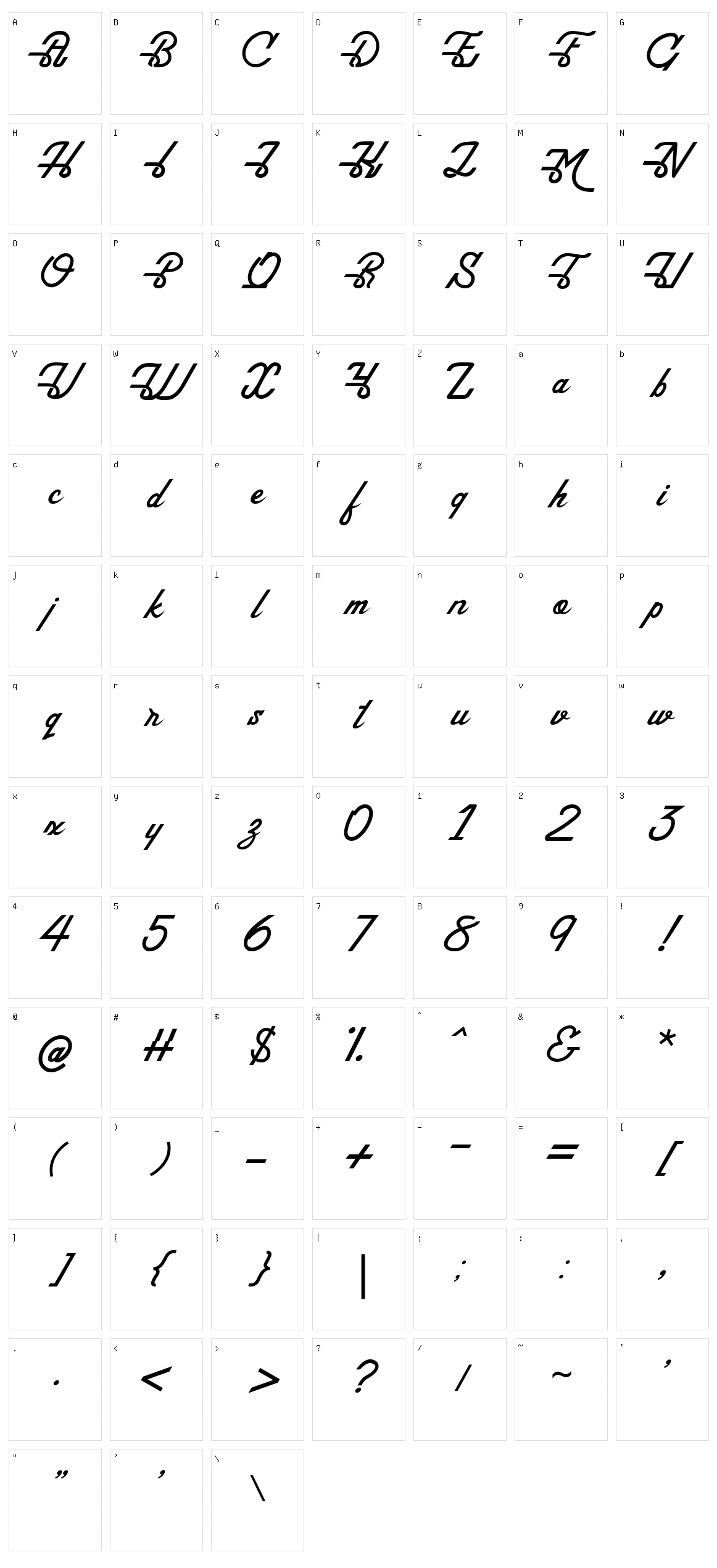 Maddison Character Set