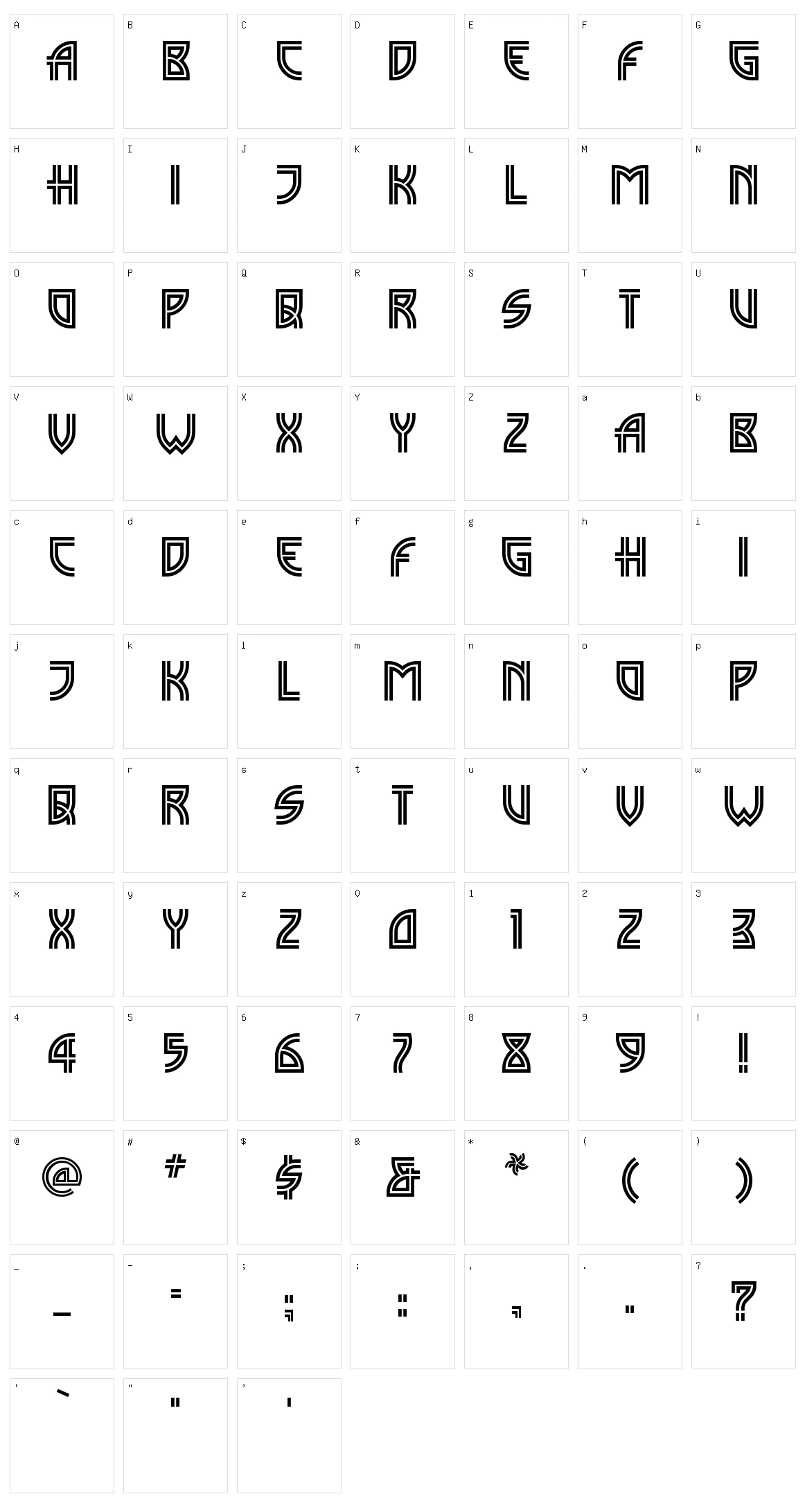 Madison Square Character Set