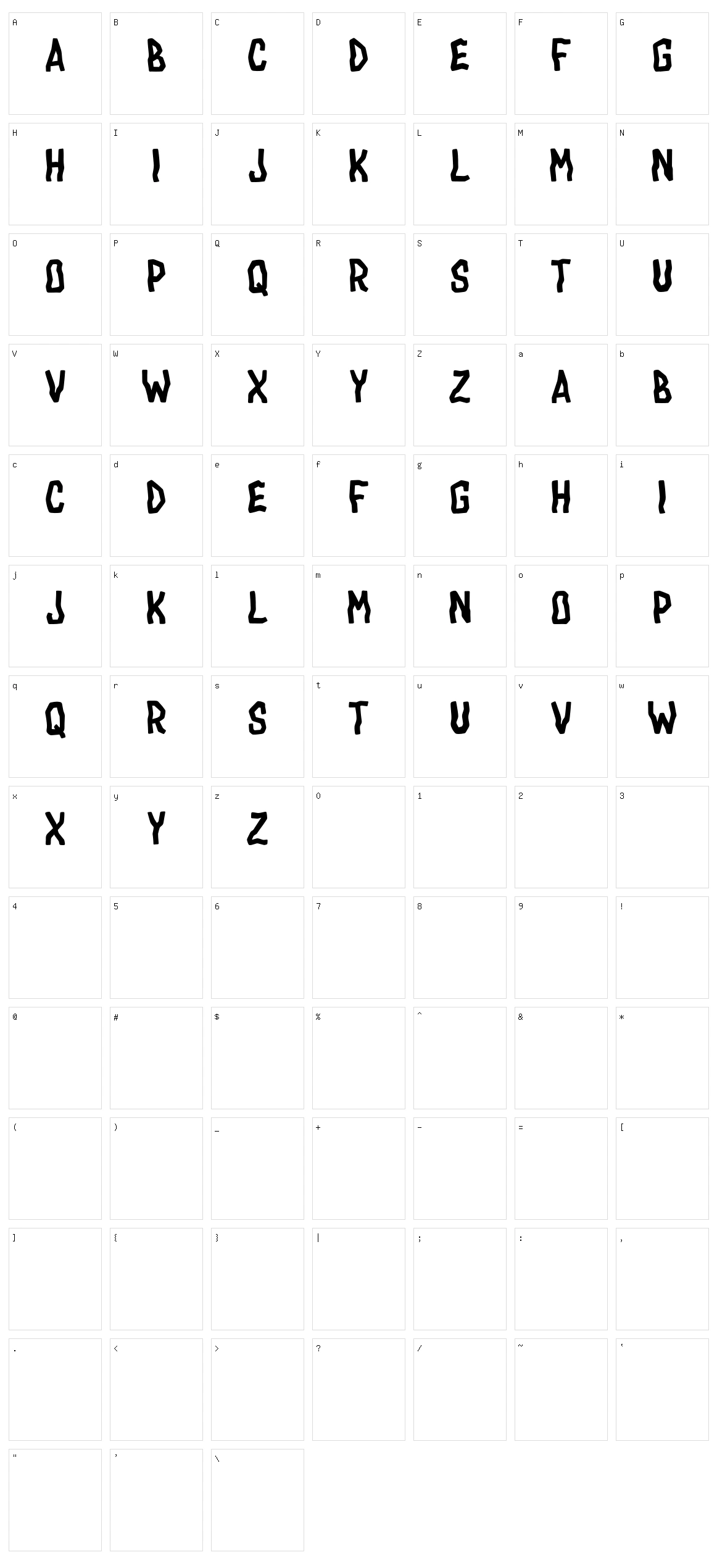 Drac Tombstone Character Set
