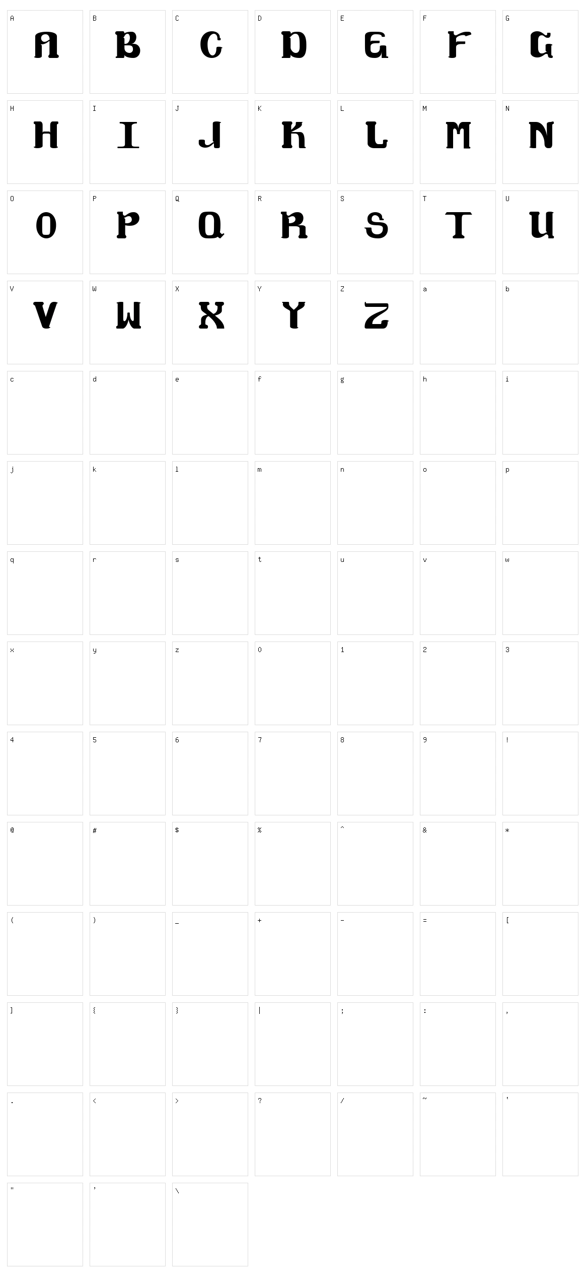 Magklor Character Set