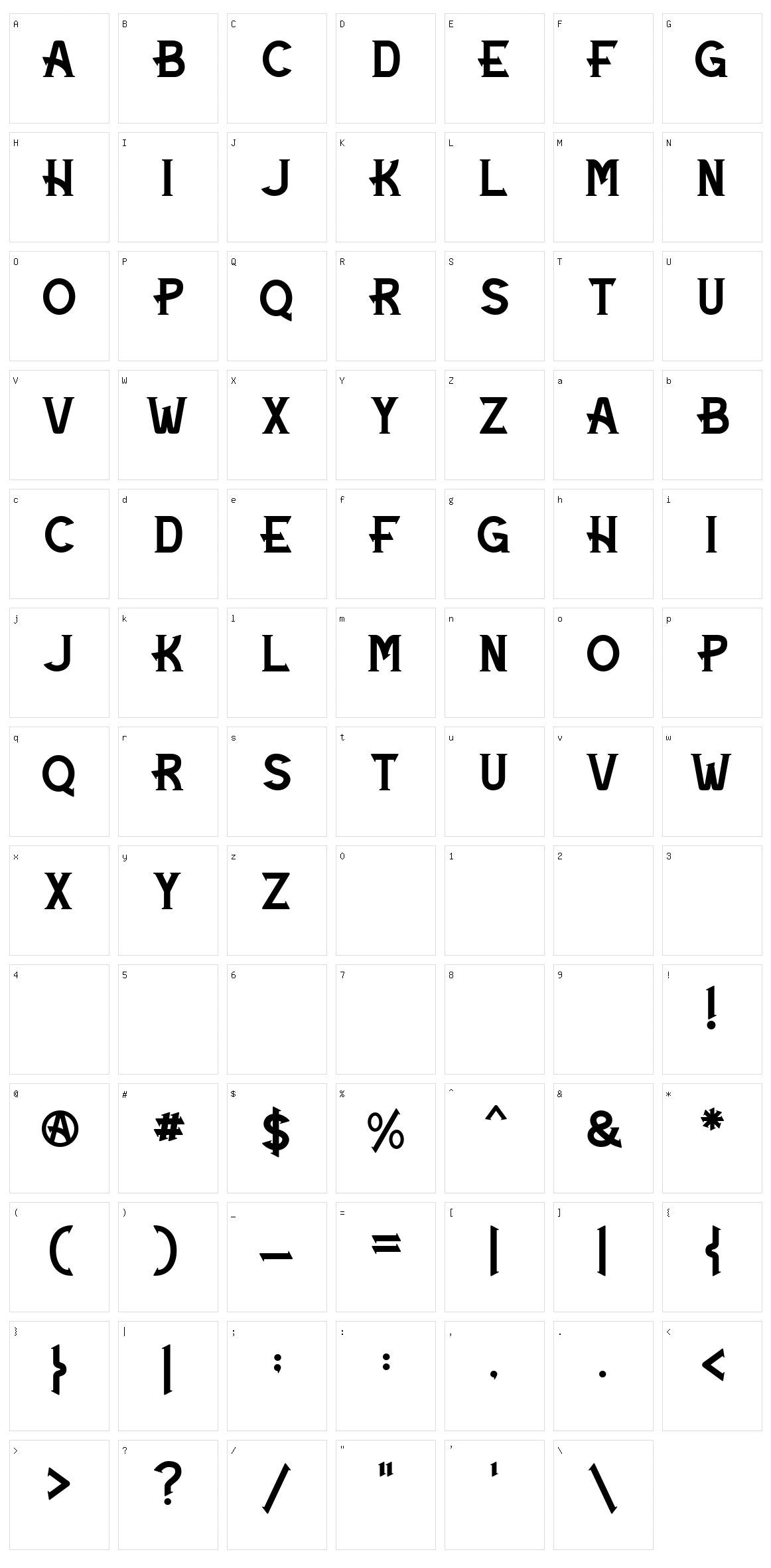 Maigreds Character Set