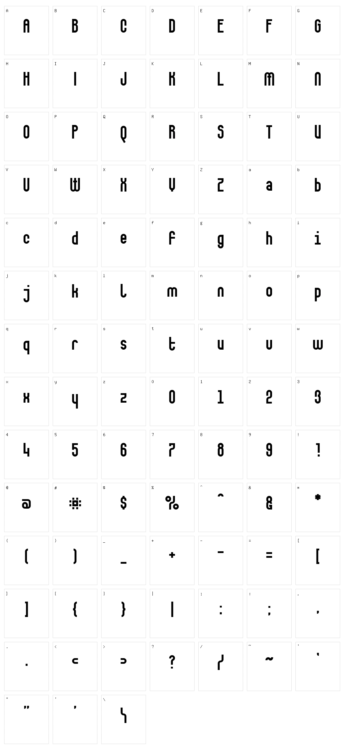 Makushka Character Set