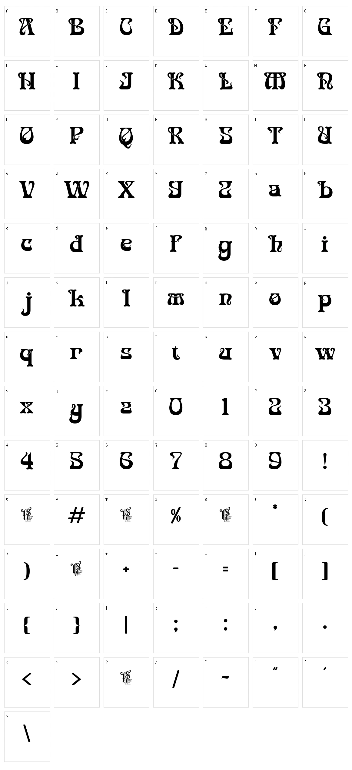 Maloney West Character Set