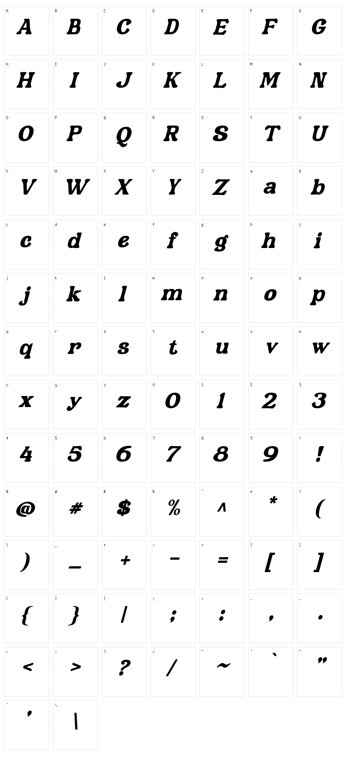 Mantana Character Set