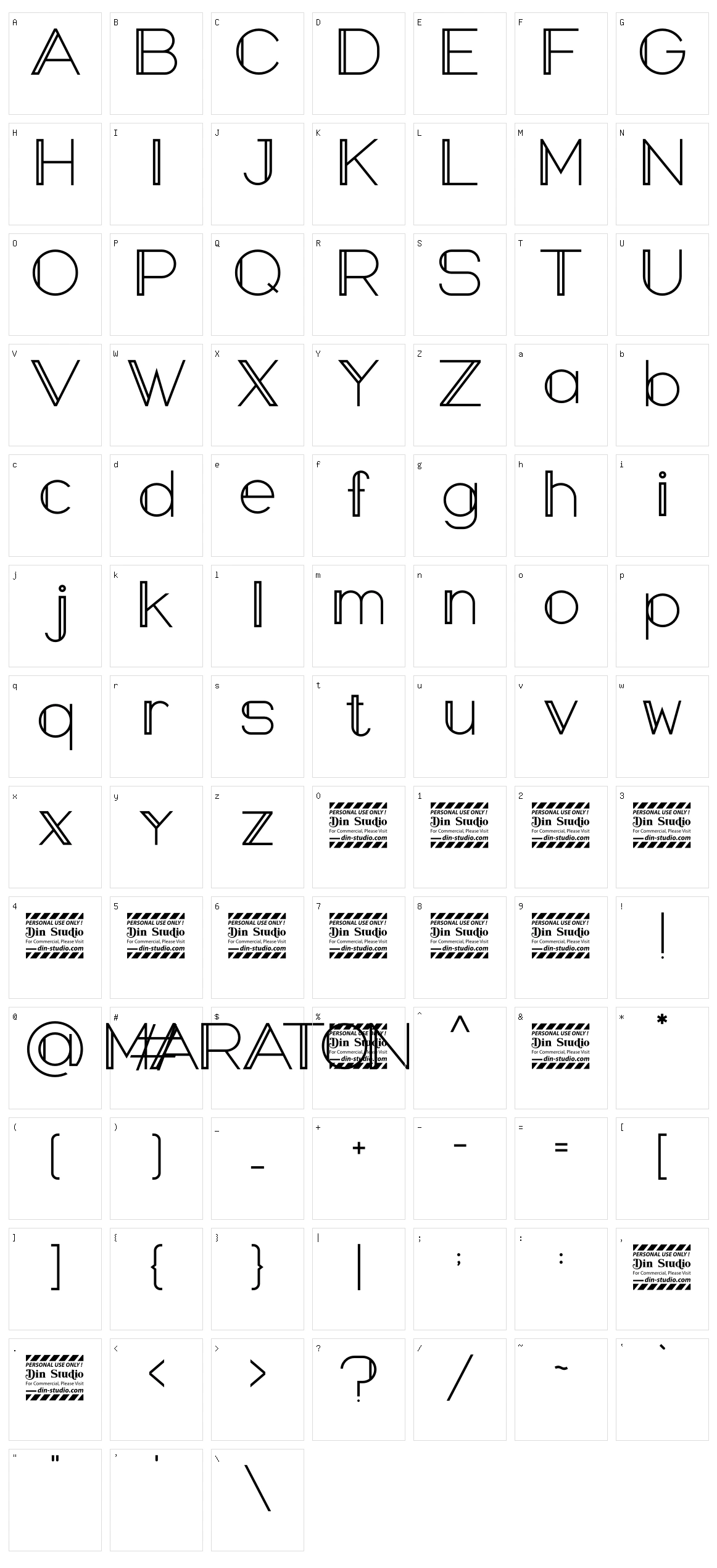 Maraton Character Set