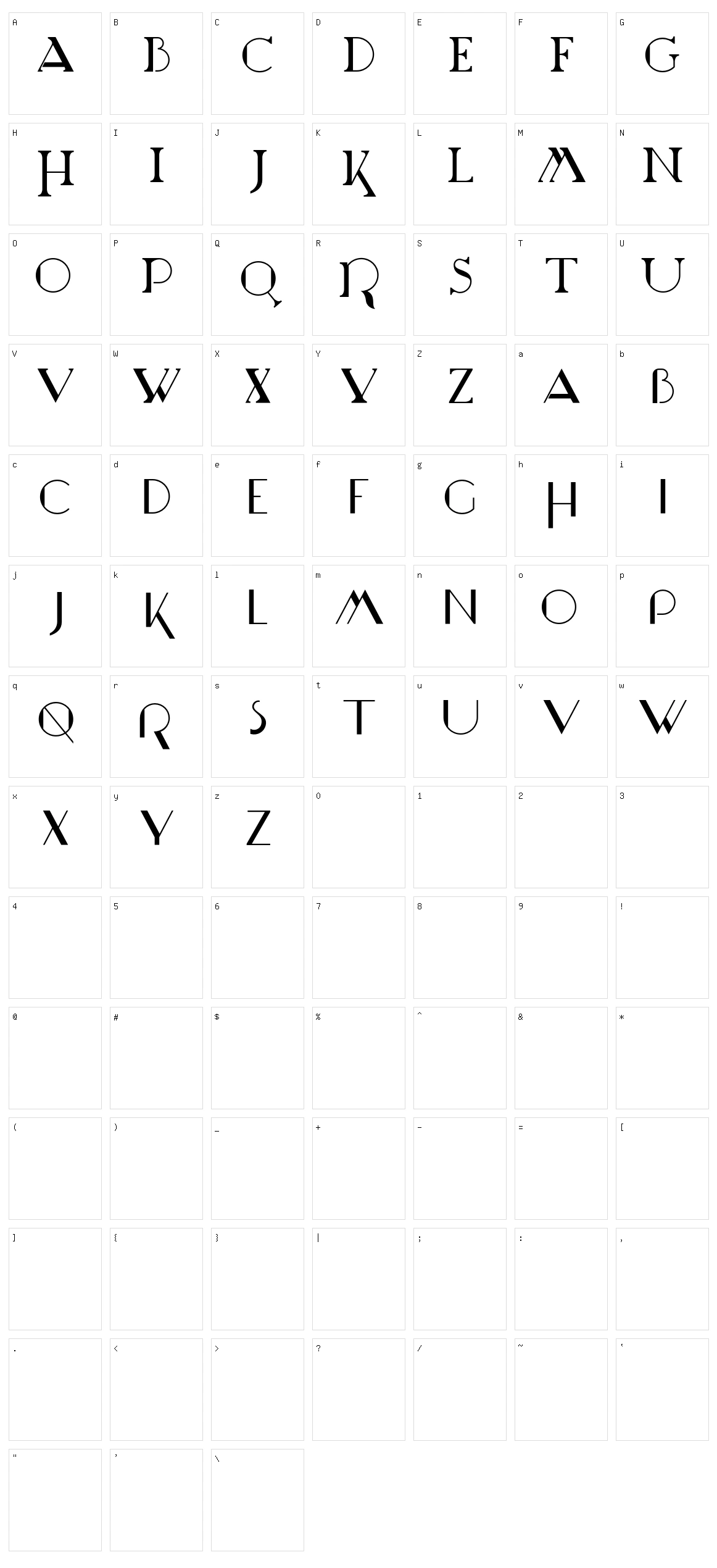 Marchesa Character Set