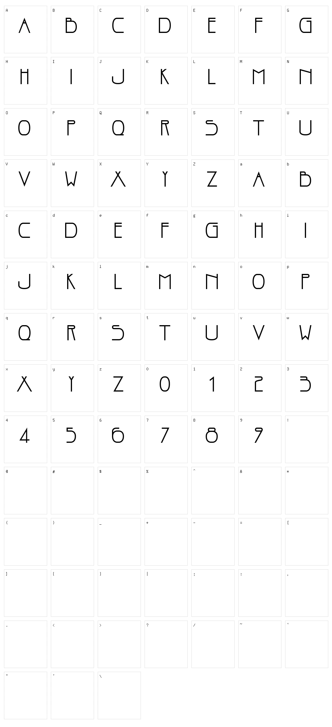 Mariadicis Character Set