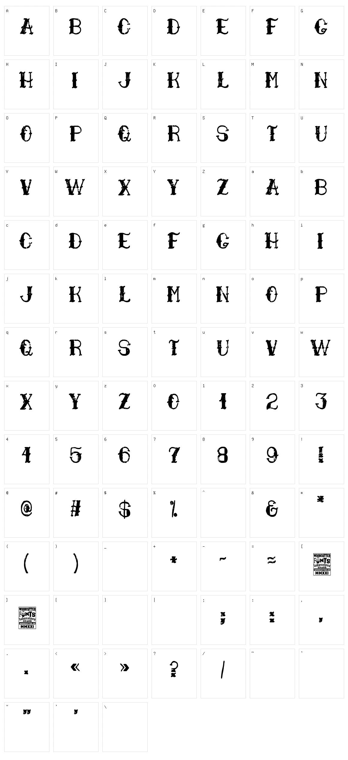 Marinero Tatuado Character Set
