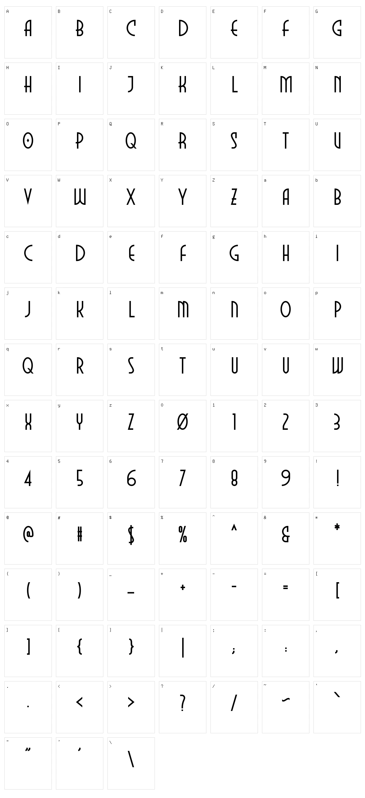 Marmalede Character Set