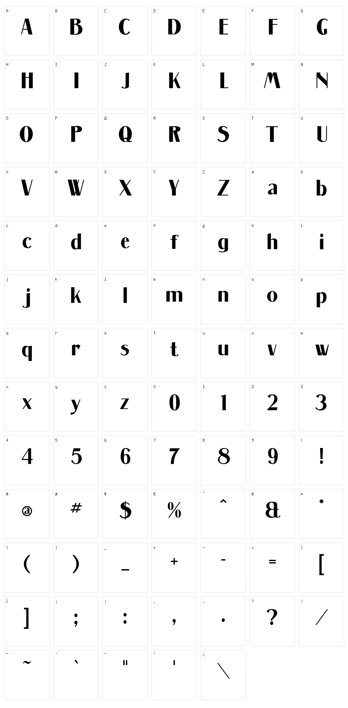 Massenet Character Set