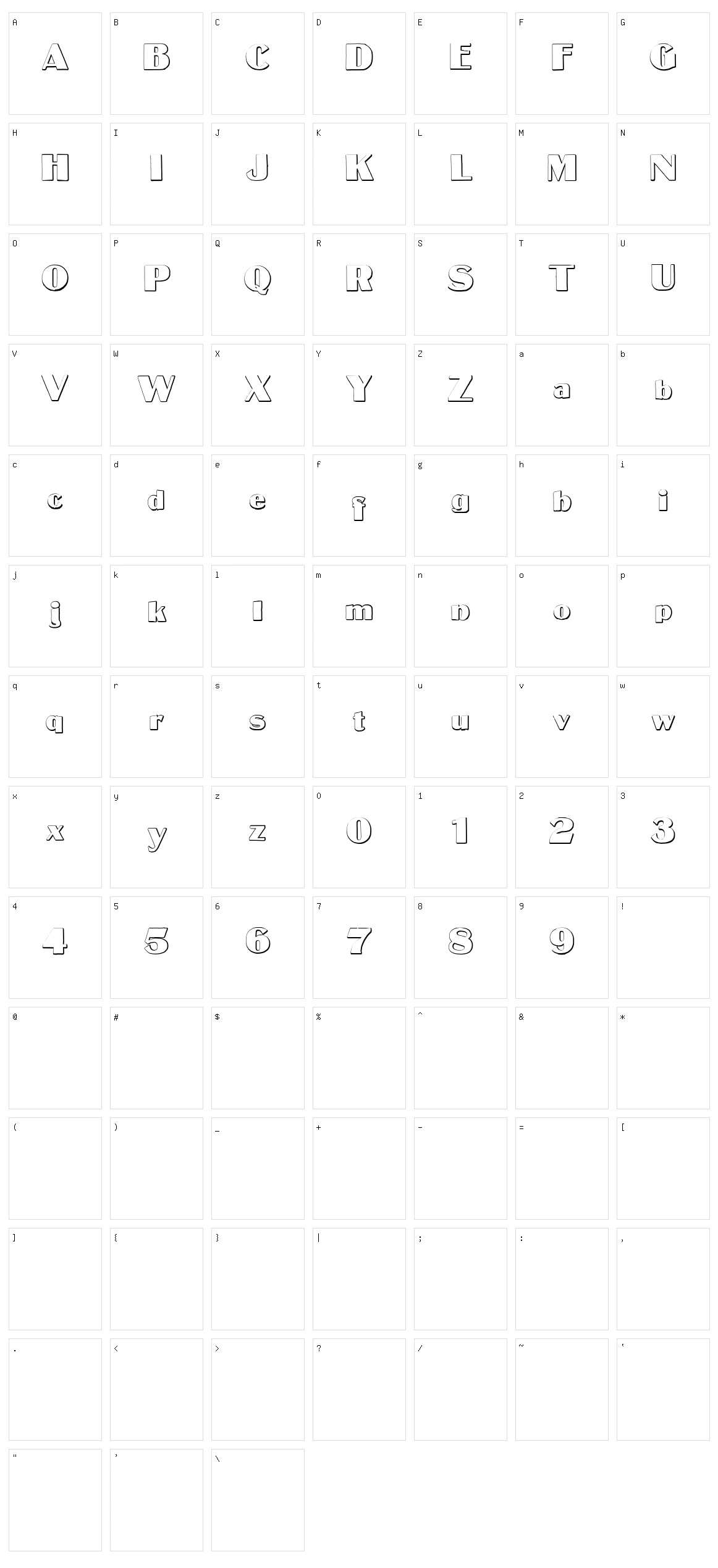 MateusBold Character Set