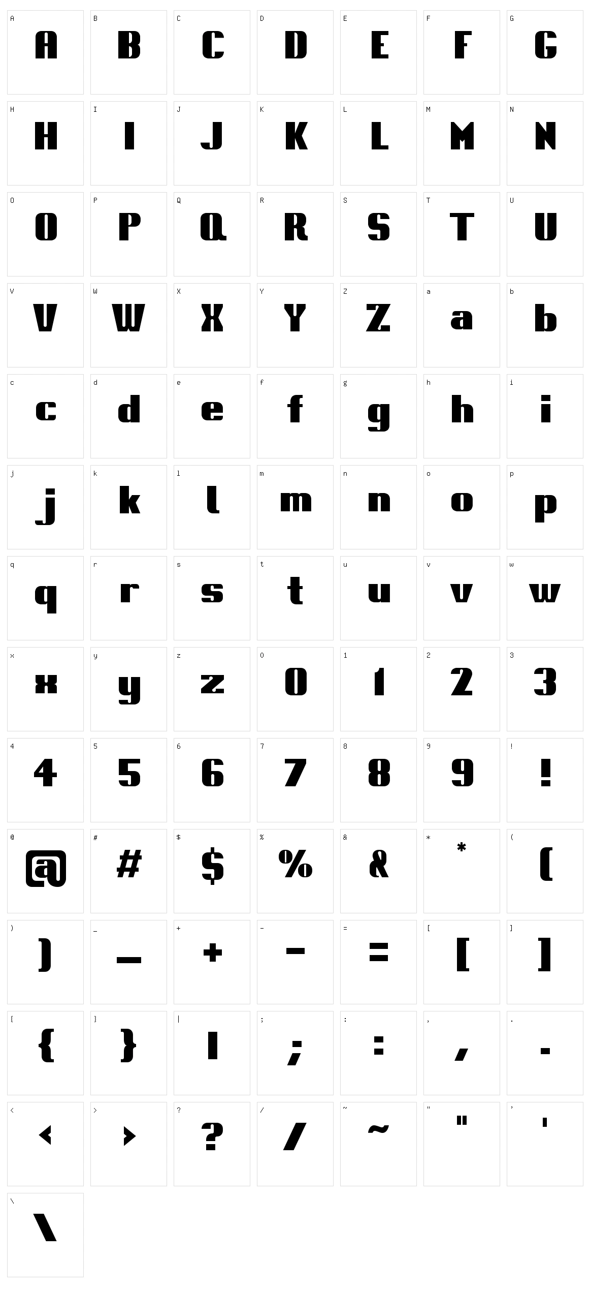 Mathias Character Set