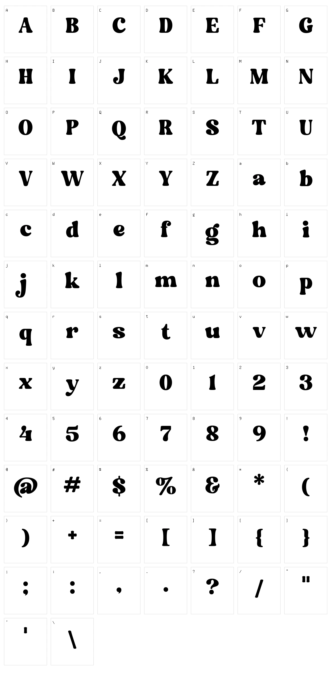 Matolha Character Set