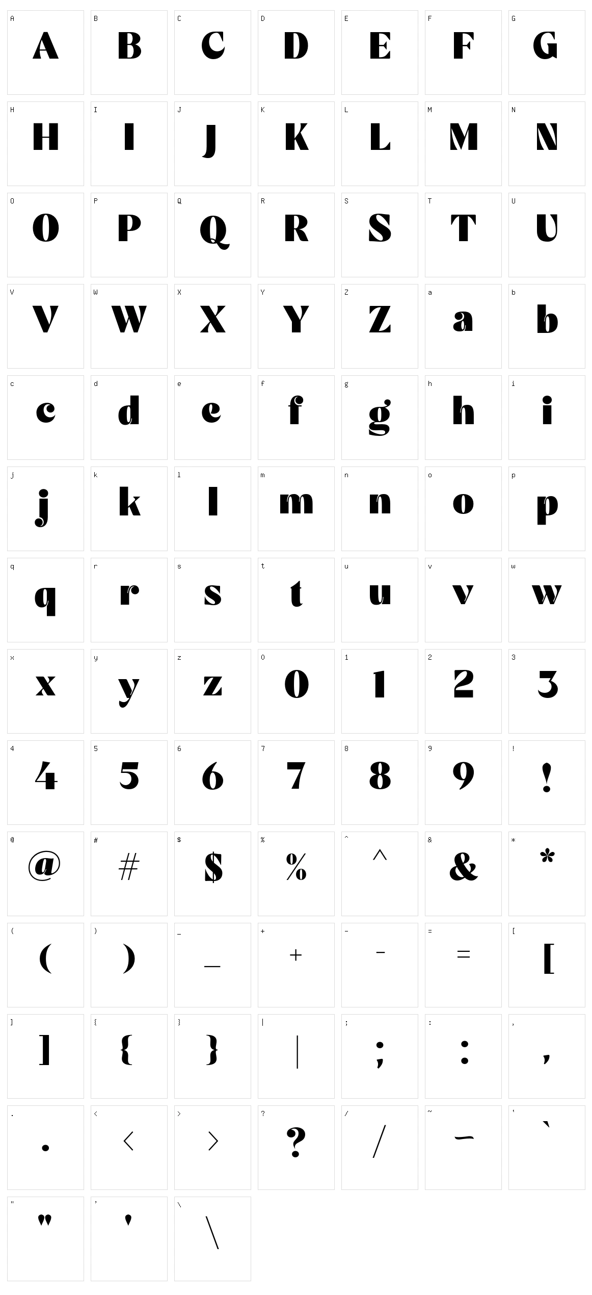 Mechta Character Set