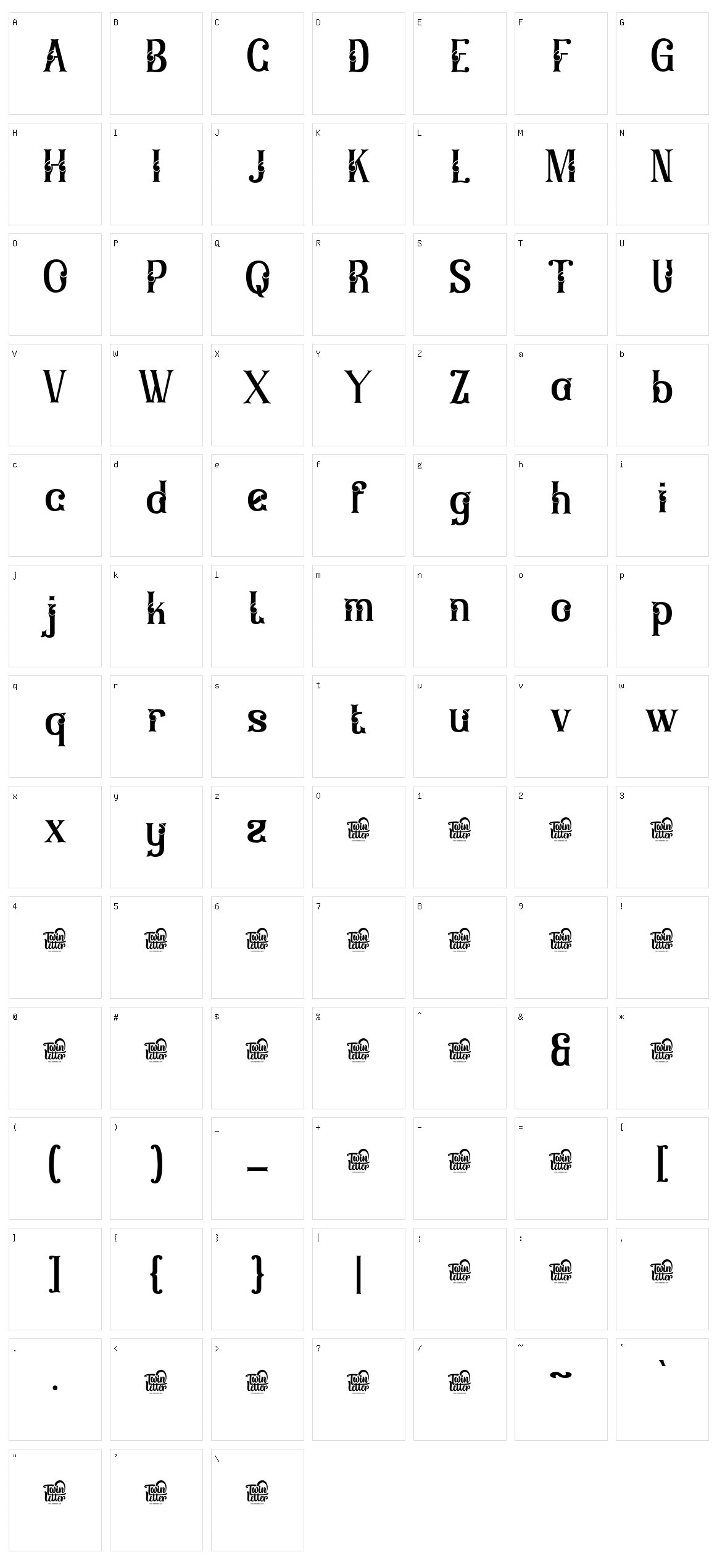 Menier Character Set