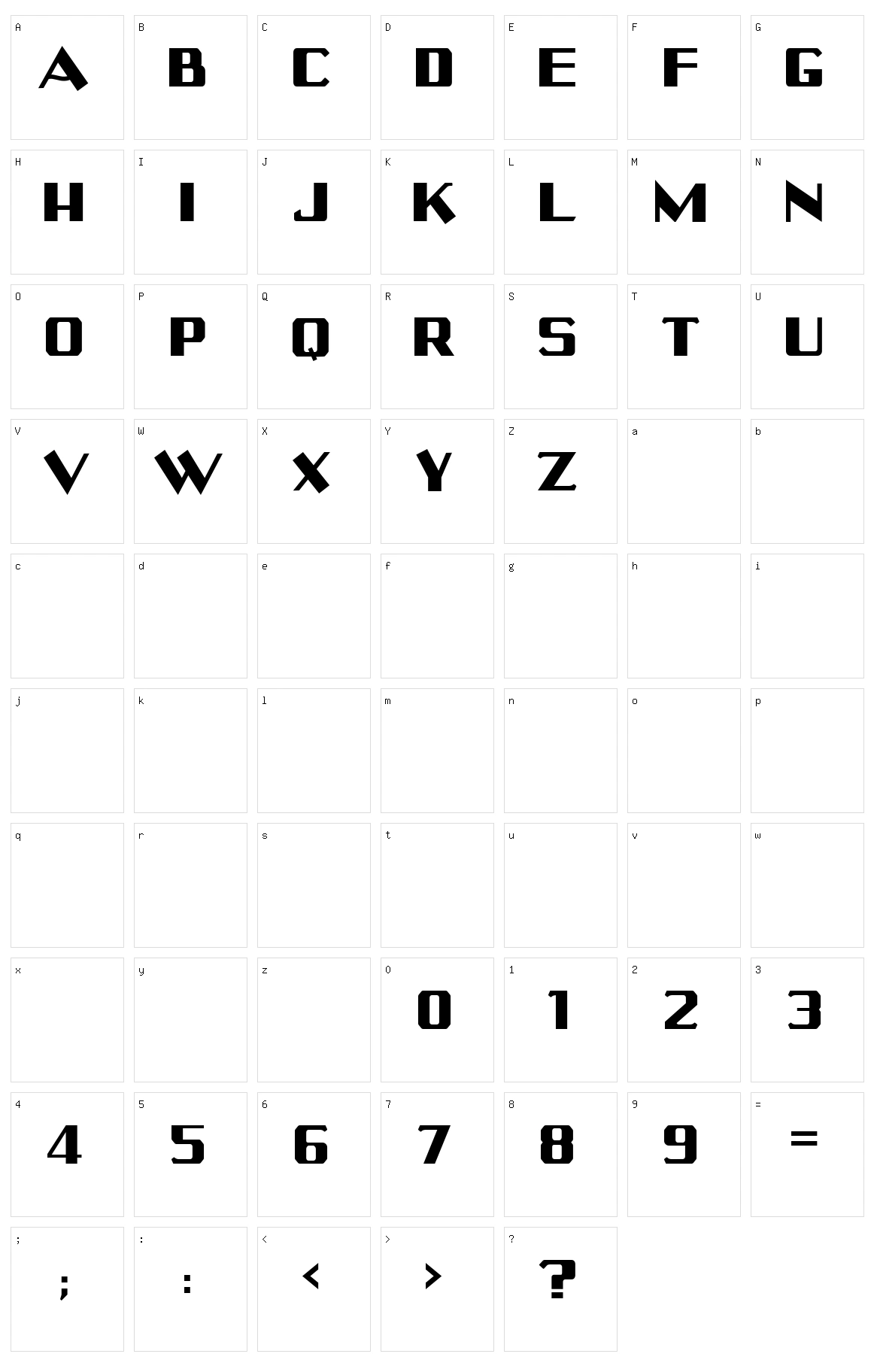 Merchantry Character Set