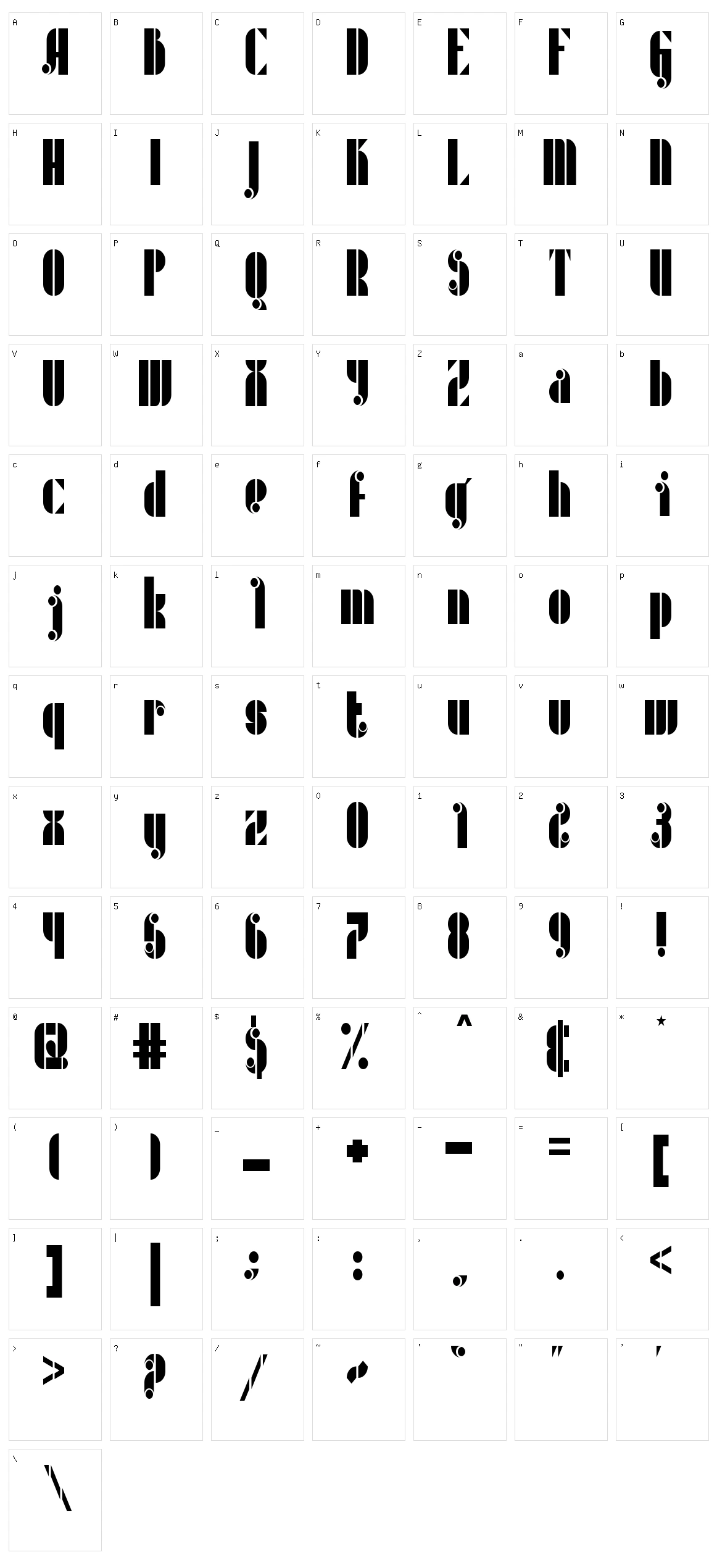 Metric Character Set