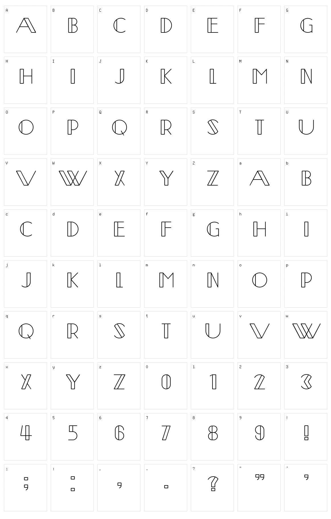 Metrica Character Set