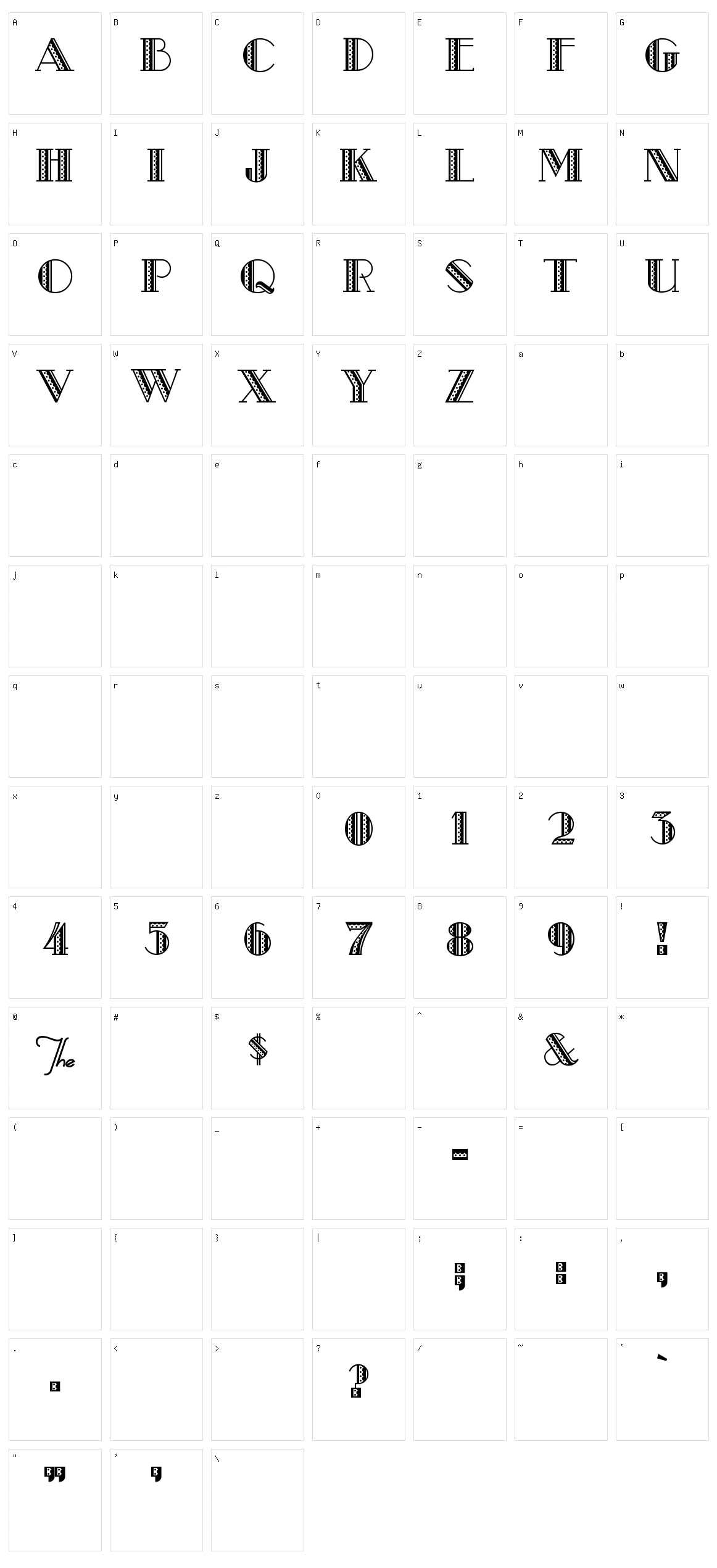 Metro Retro Character Set