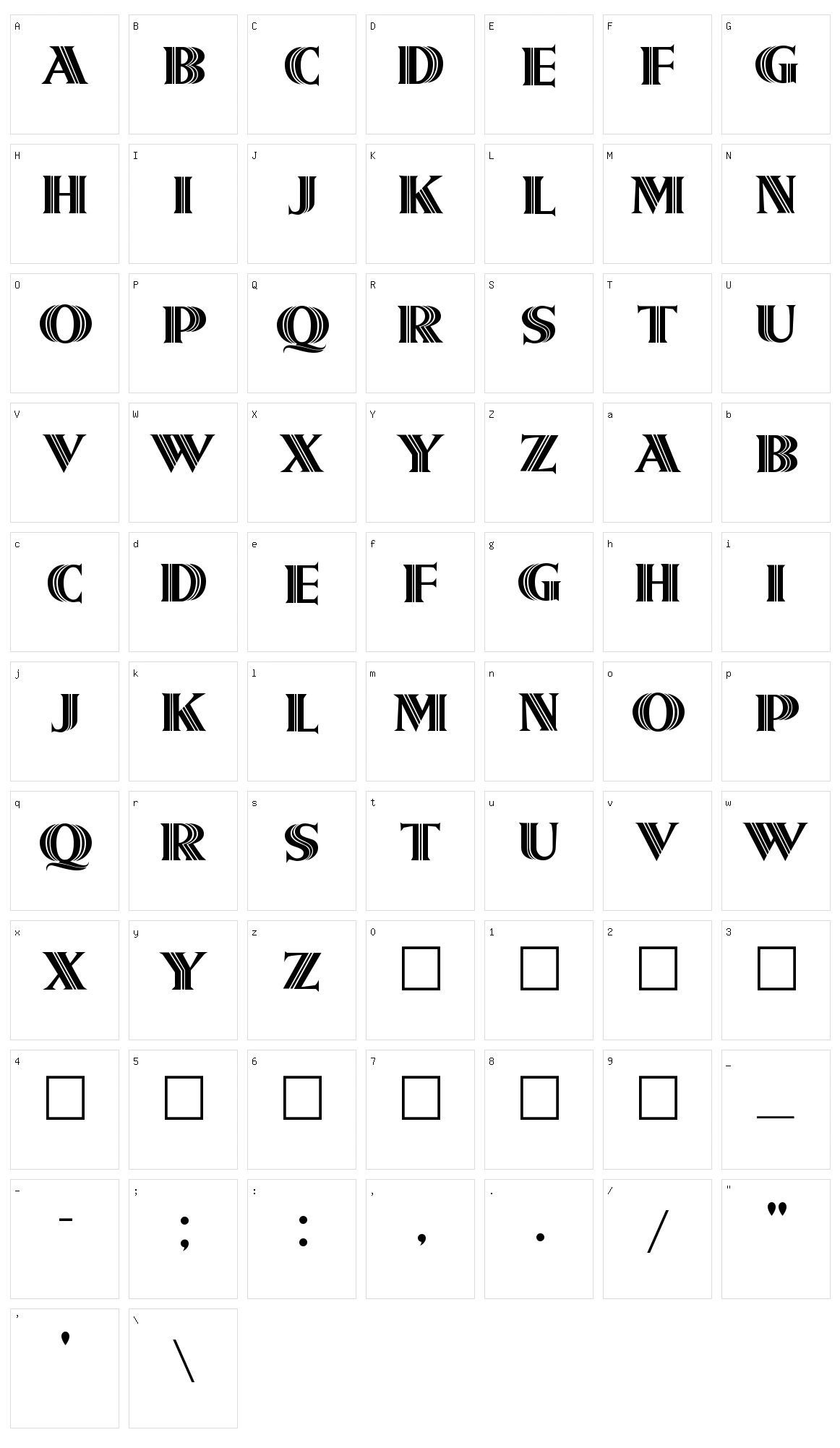 Metroliner Character Set