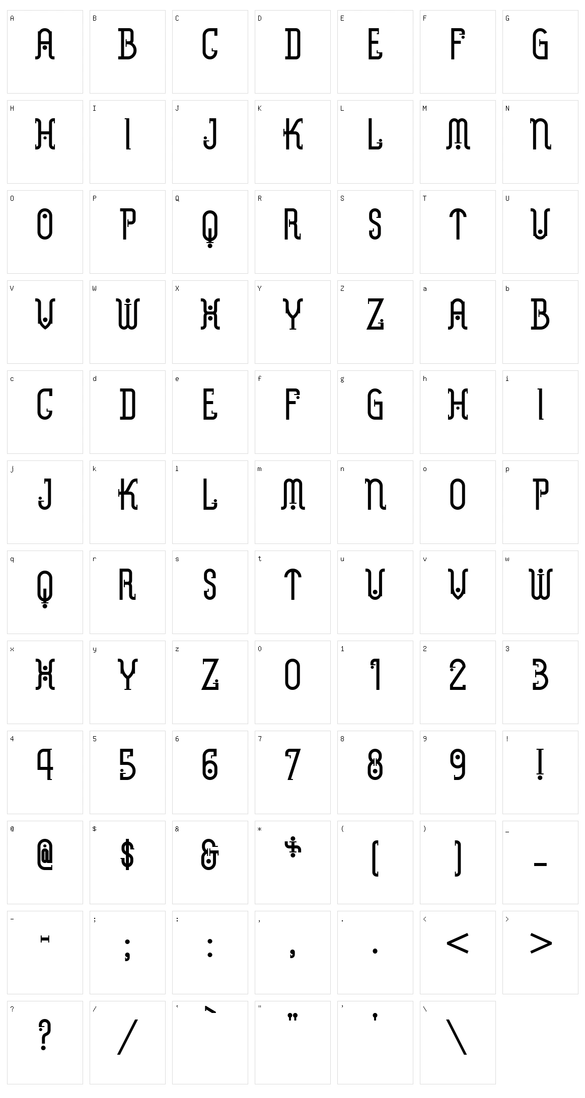 Metropolis NF Character Set