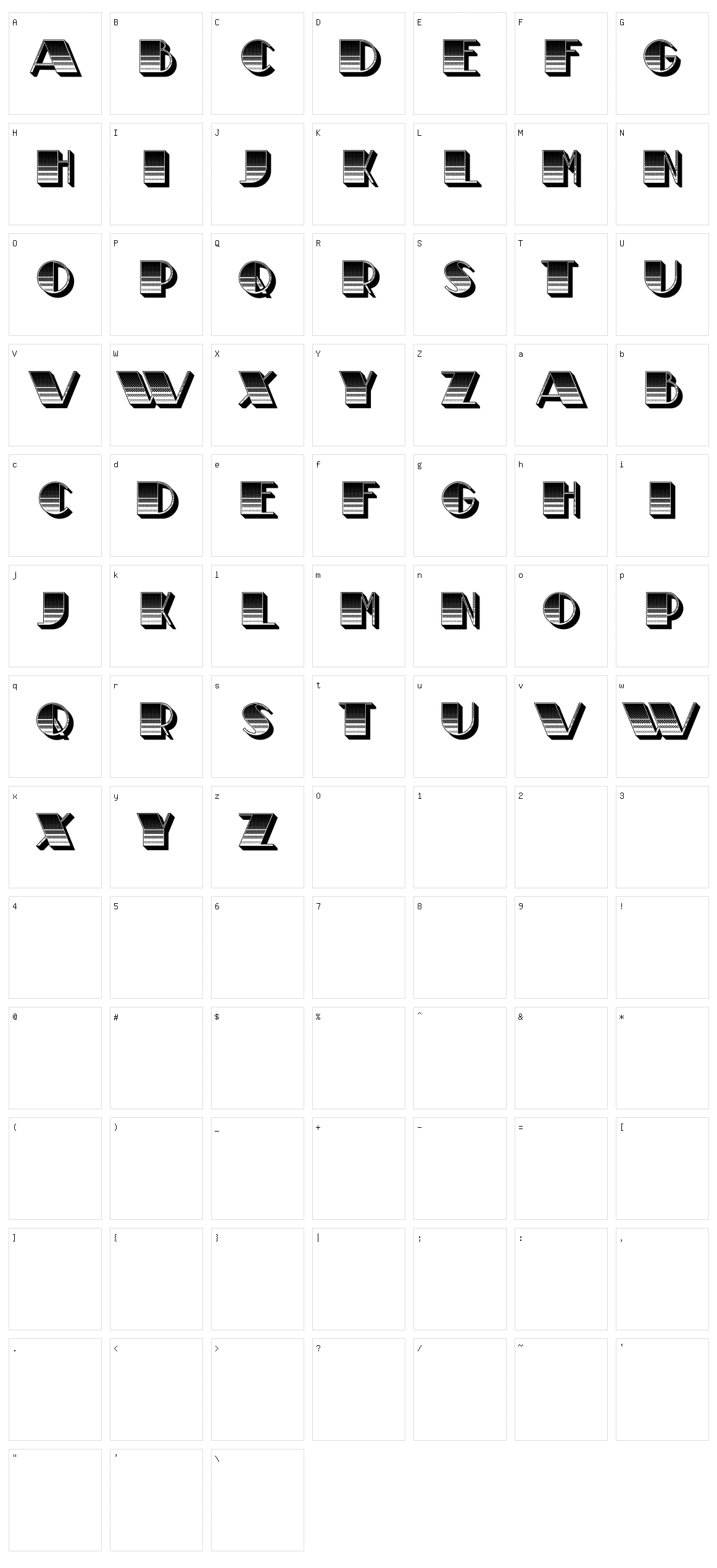 Metzger Character Set