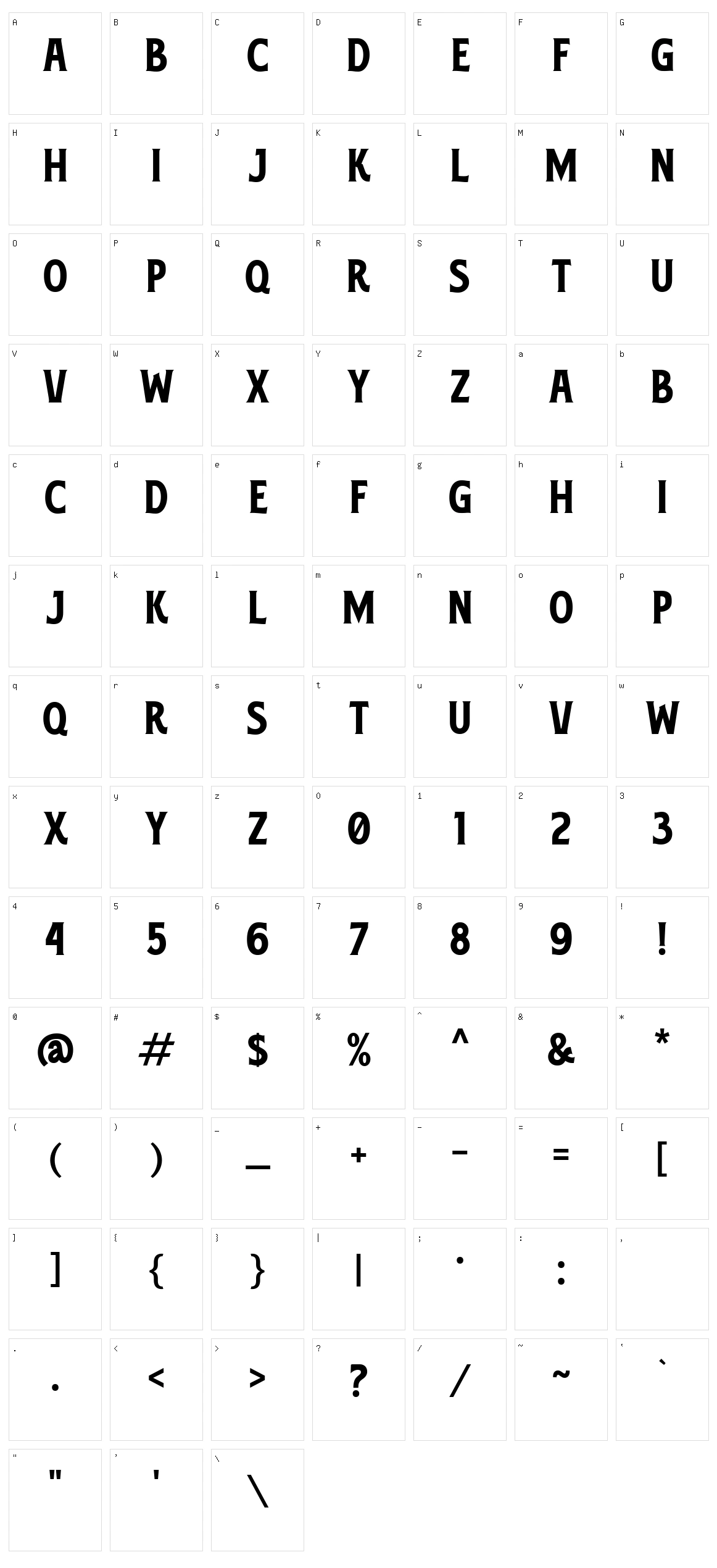 Midgrow Character Set