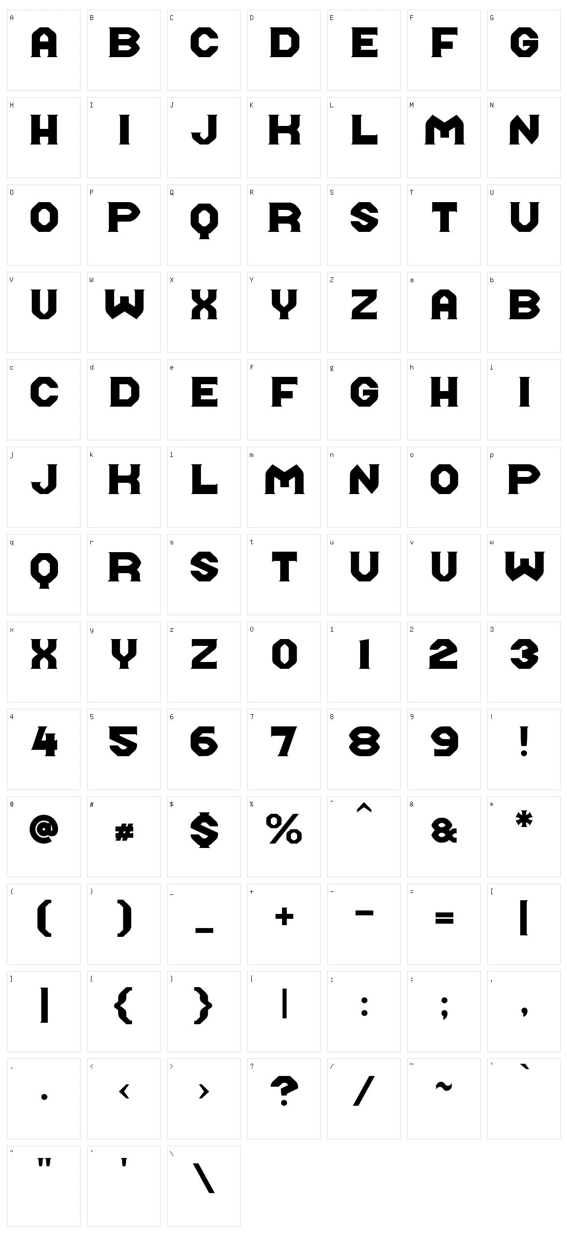 Midroba Character Set