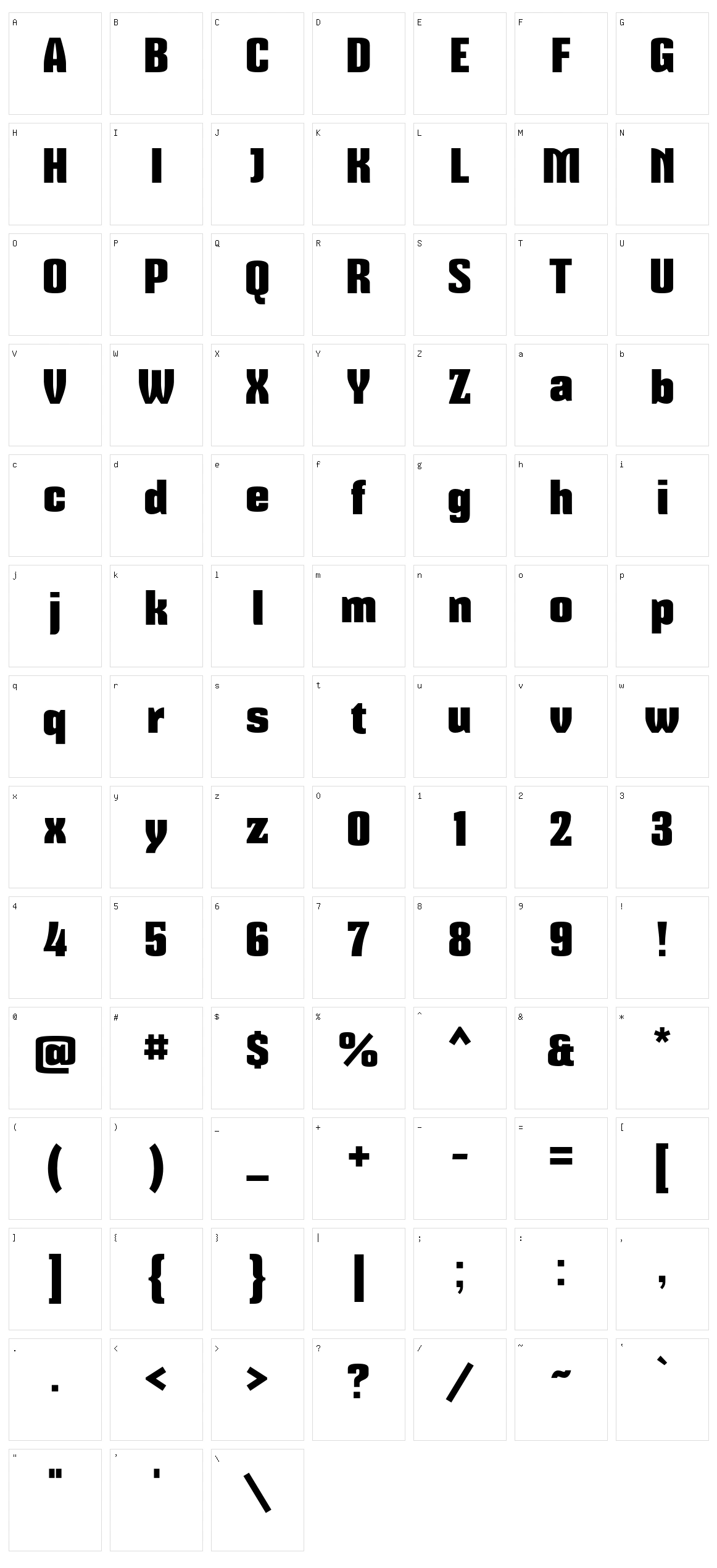 Mikodacs Character Set