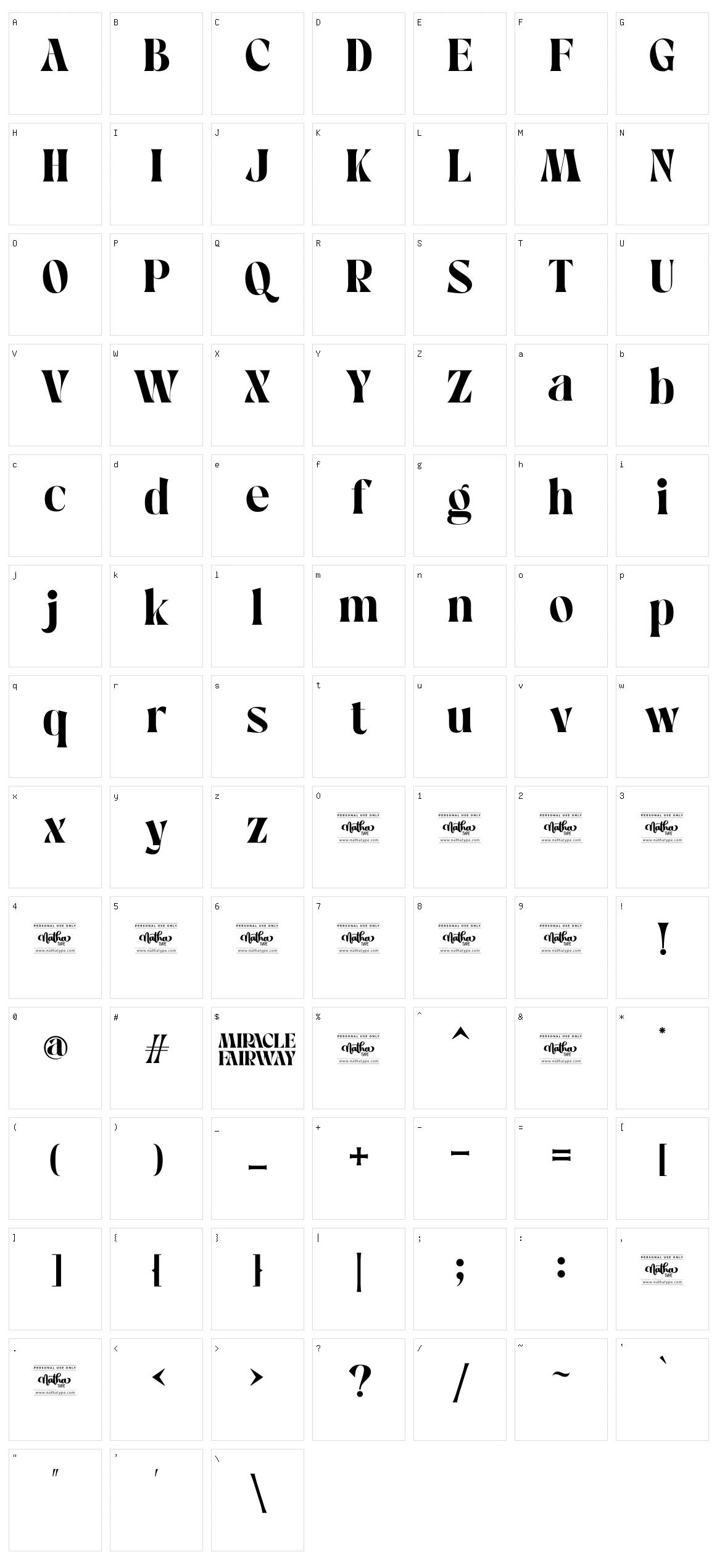 Miracle Fairway Character Set