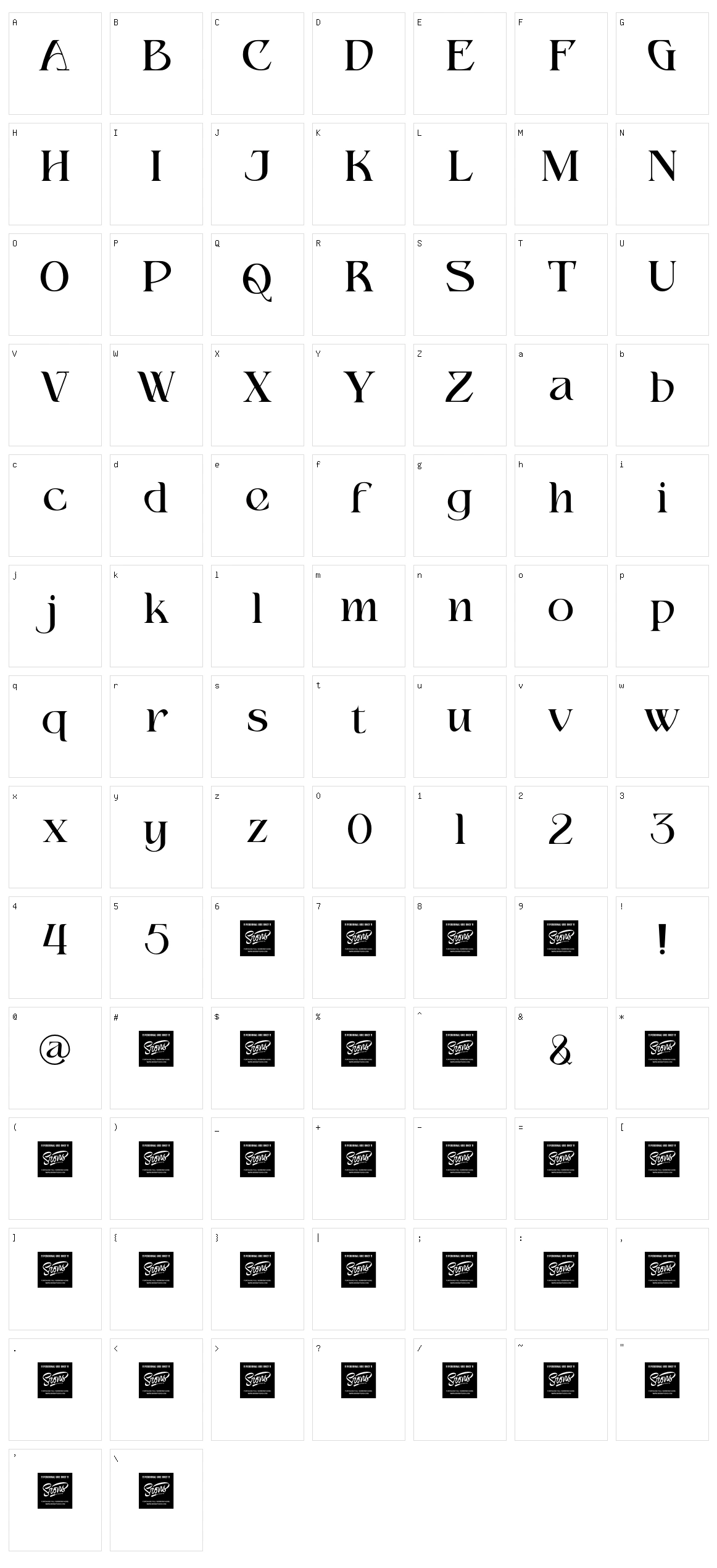 Misologist Character Set