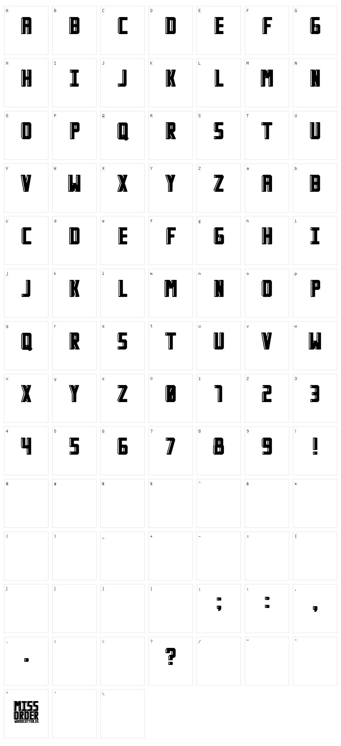 Miss Order Character Set