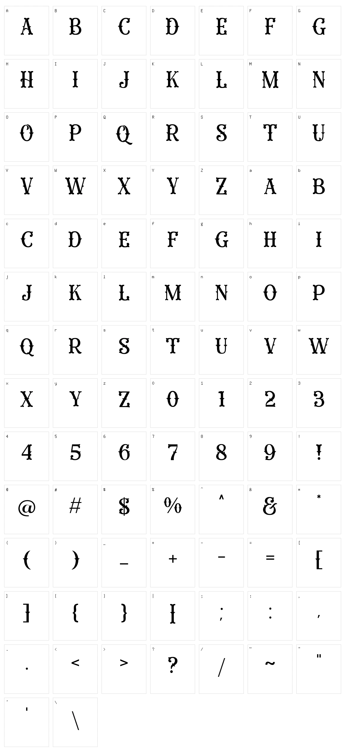 Mister Honey Character Set