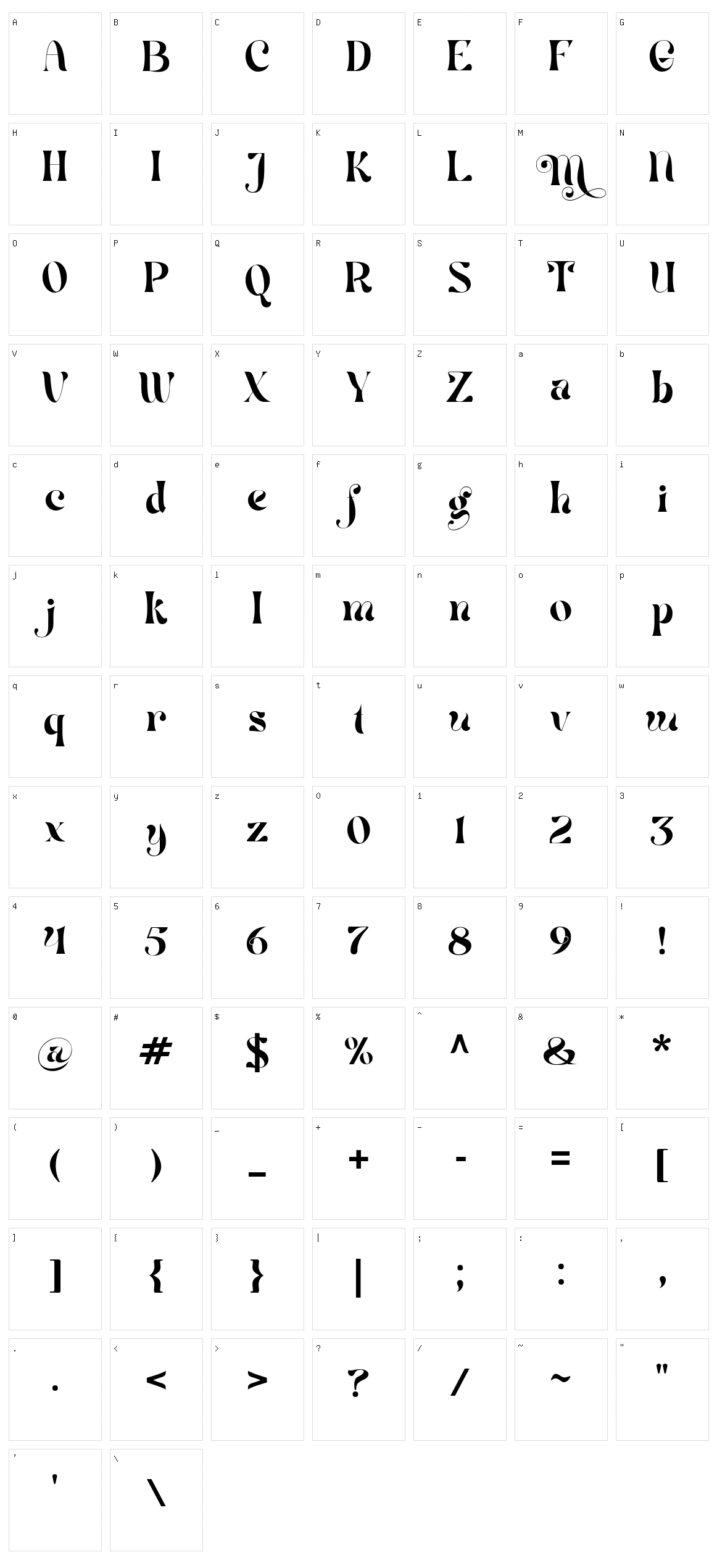 Mistic Character Set