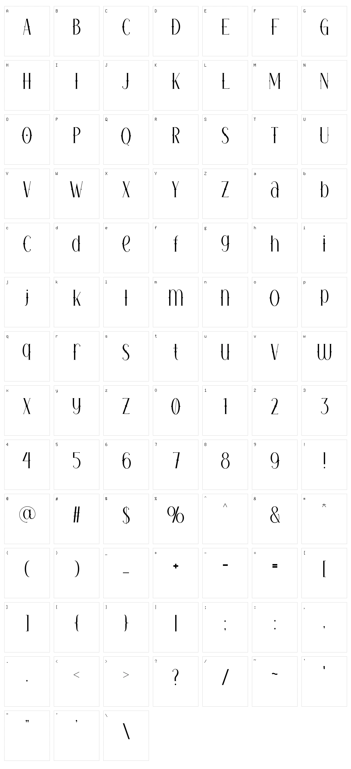 Monalized Character Set