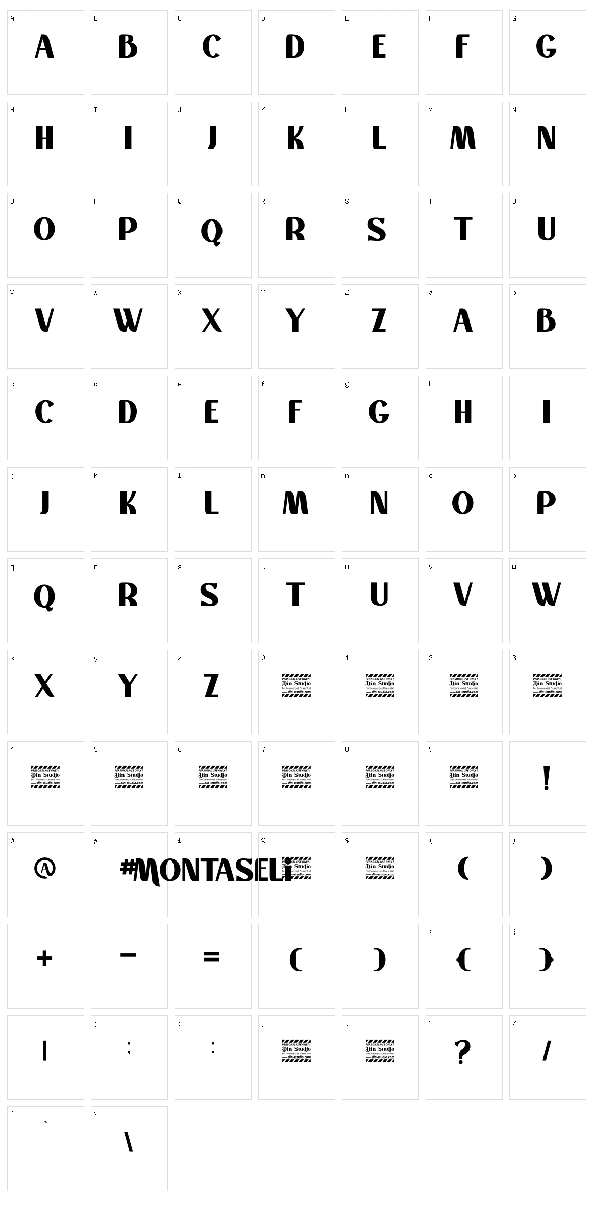 Montaseli Sans Character Set