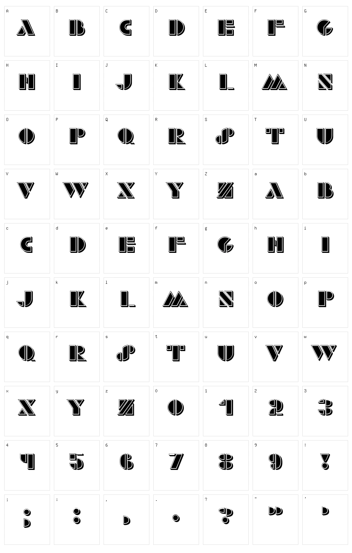 Monte Carlo Character Set