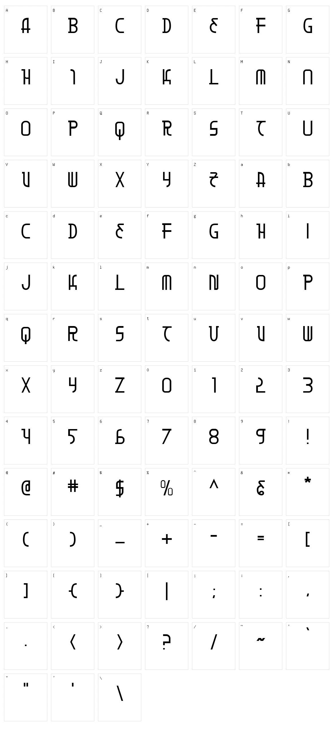 Moon Dart Character Set