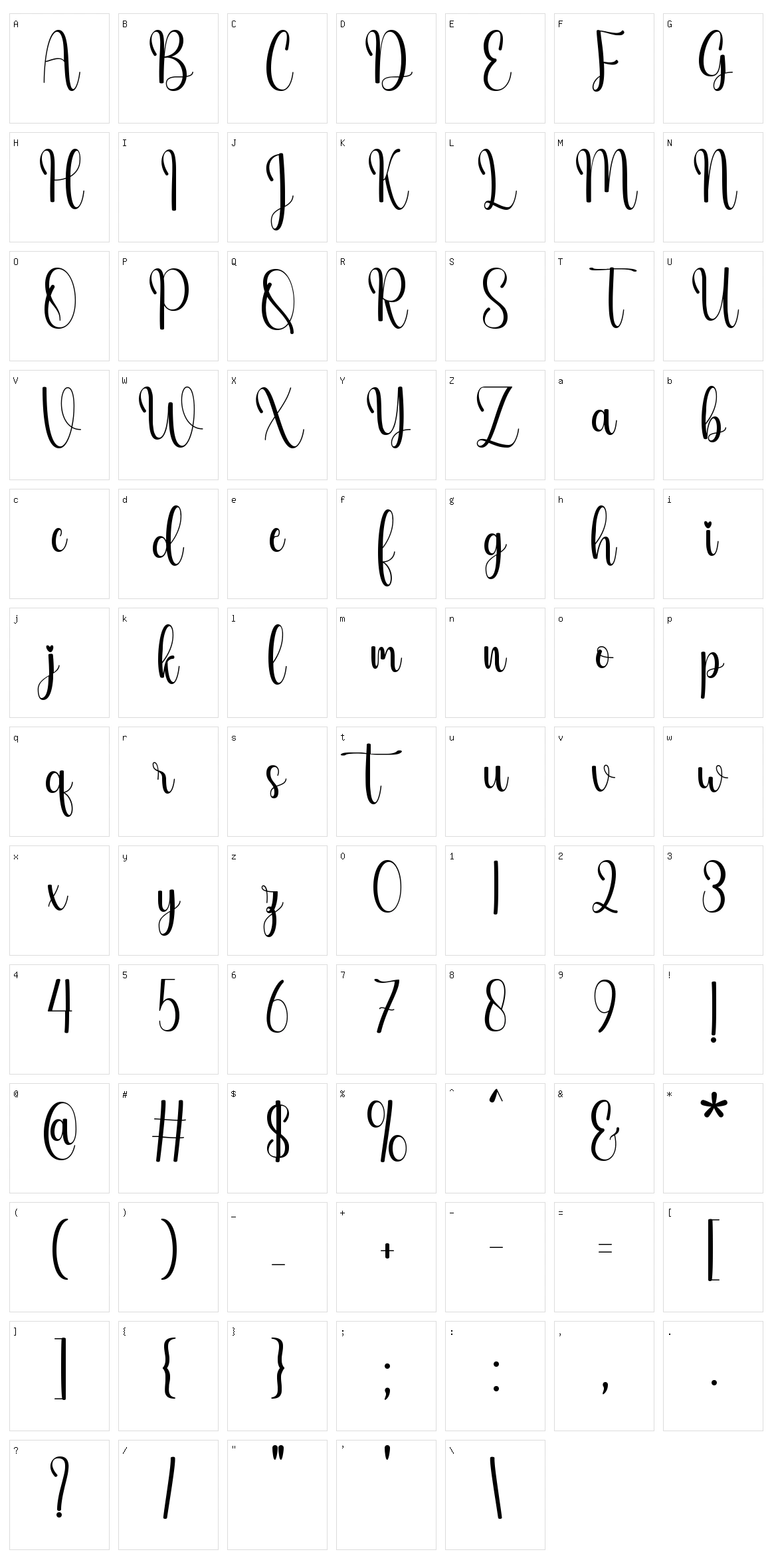 Marline Character Set