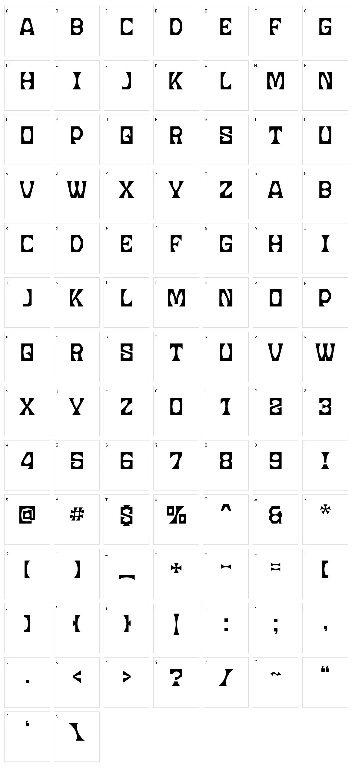 Moonsilver Character Set