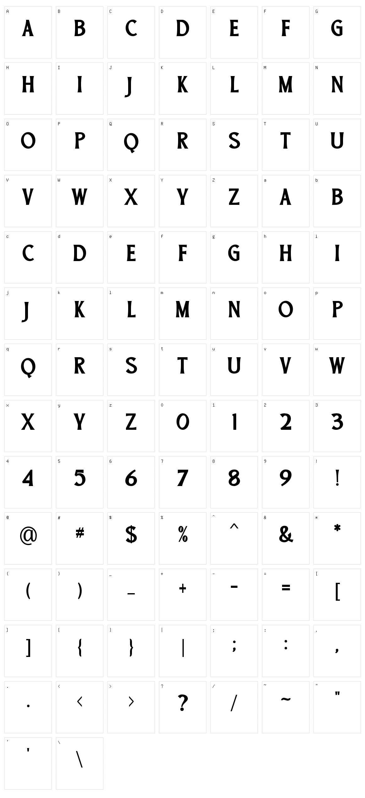 Morden Character Set