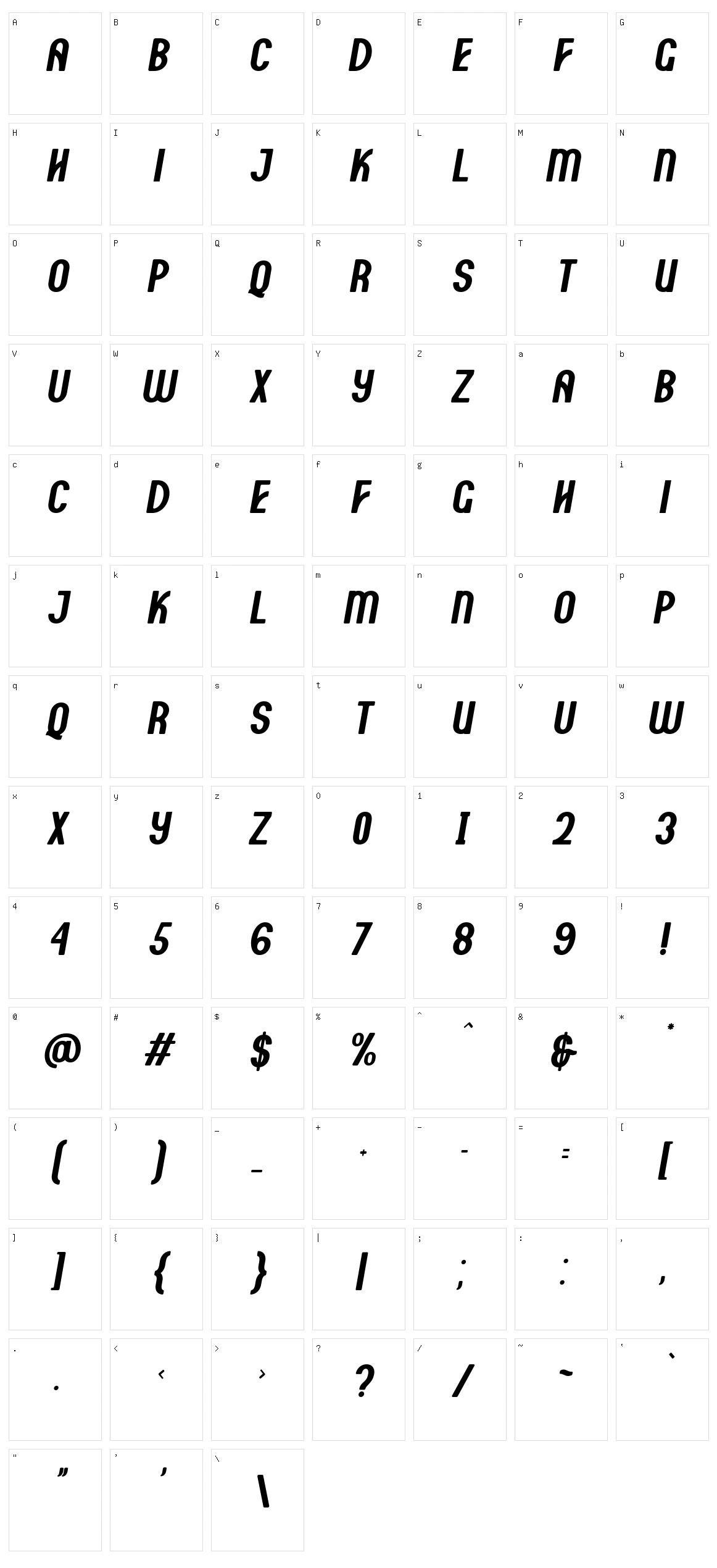 Motgan Character Set