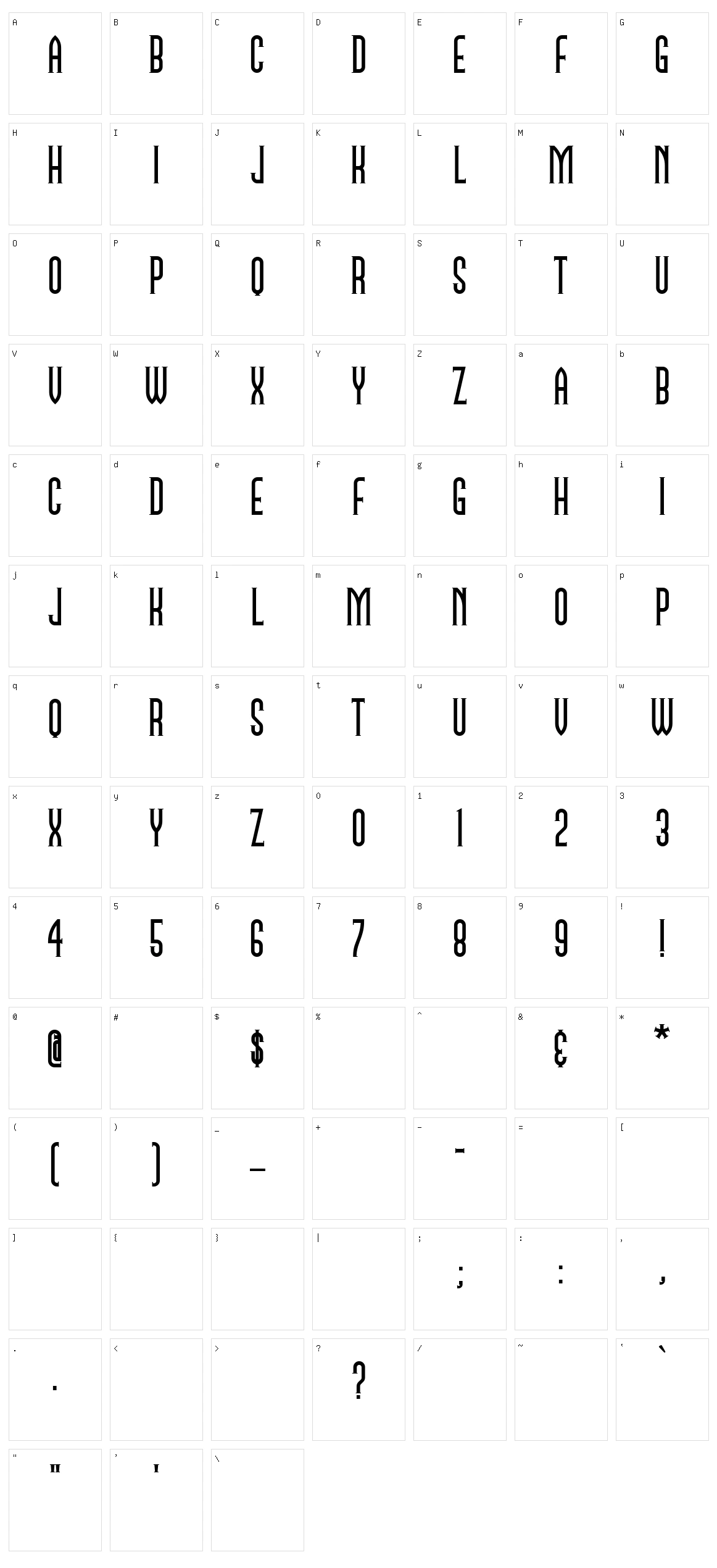 Namesake NF Character Set