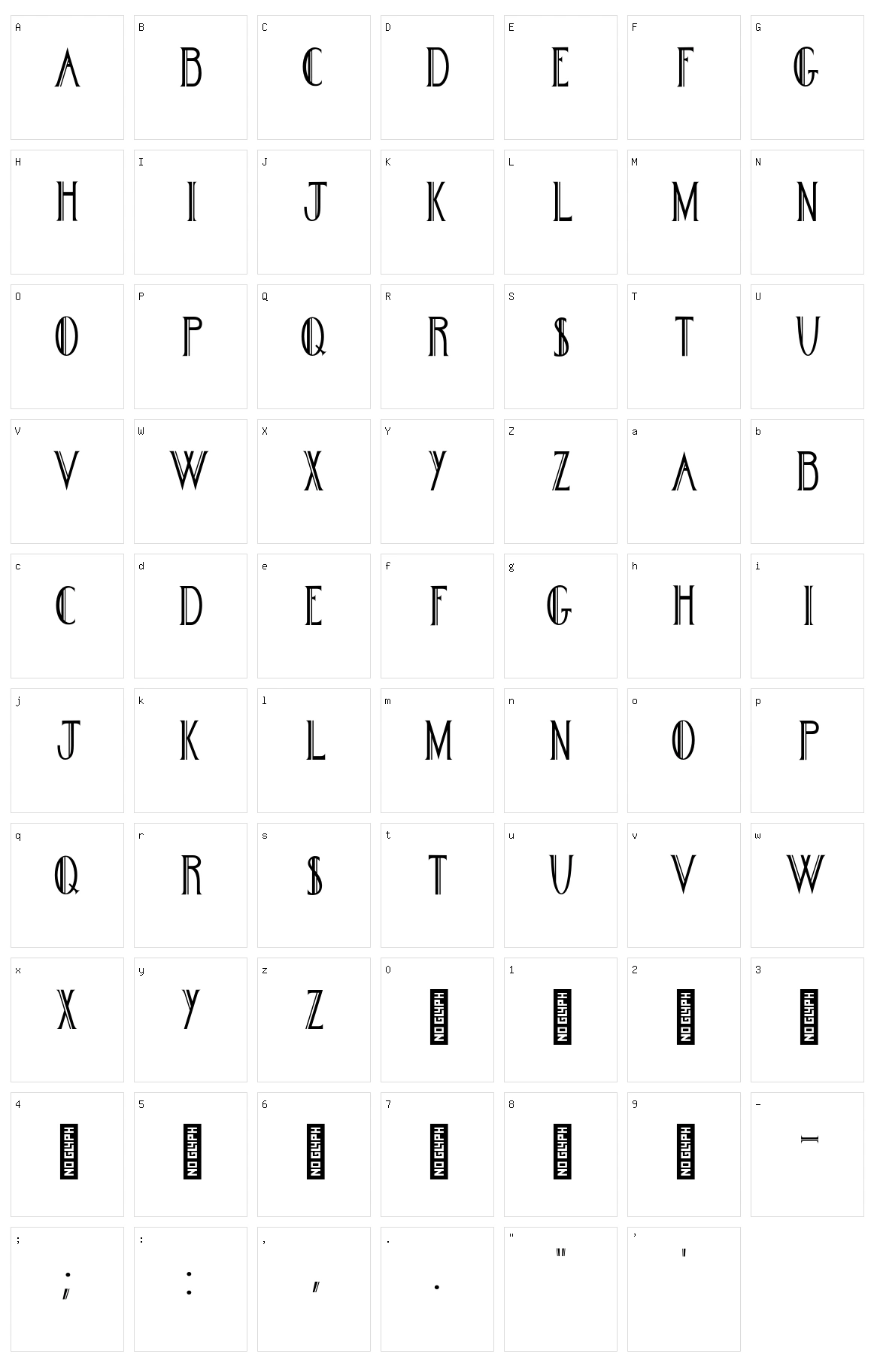 Never Amore Character Set